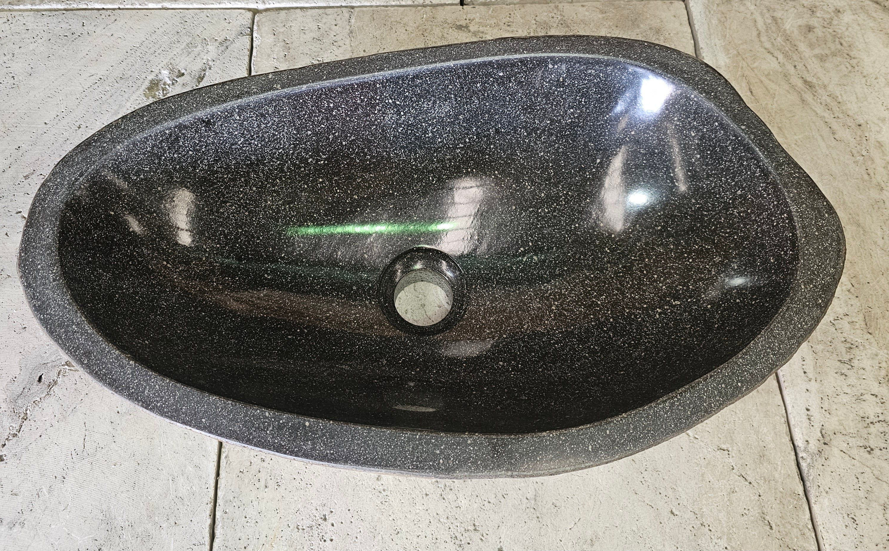 Handmade Natural Oval River Stone  Bathroom Basin  RL 240909