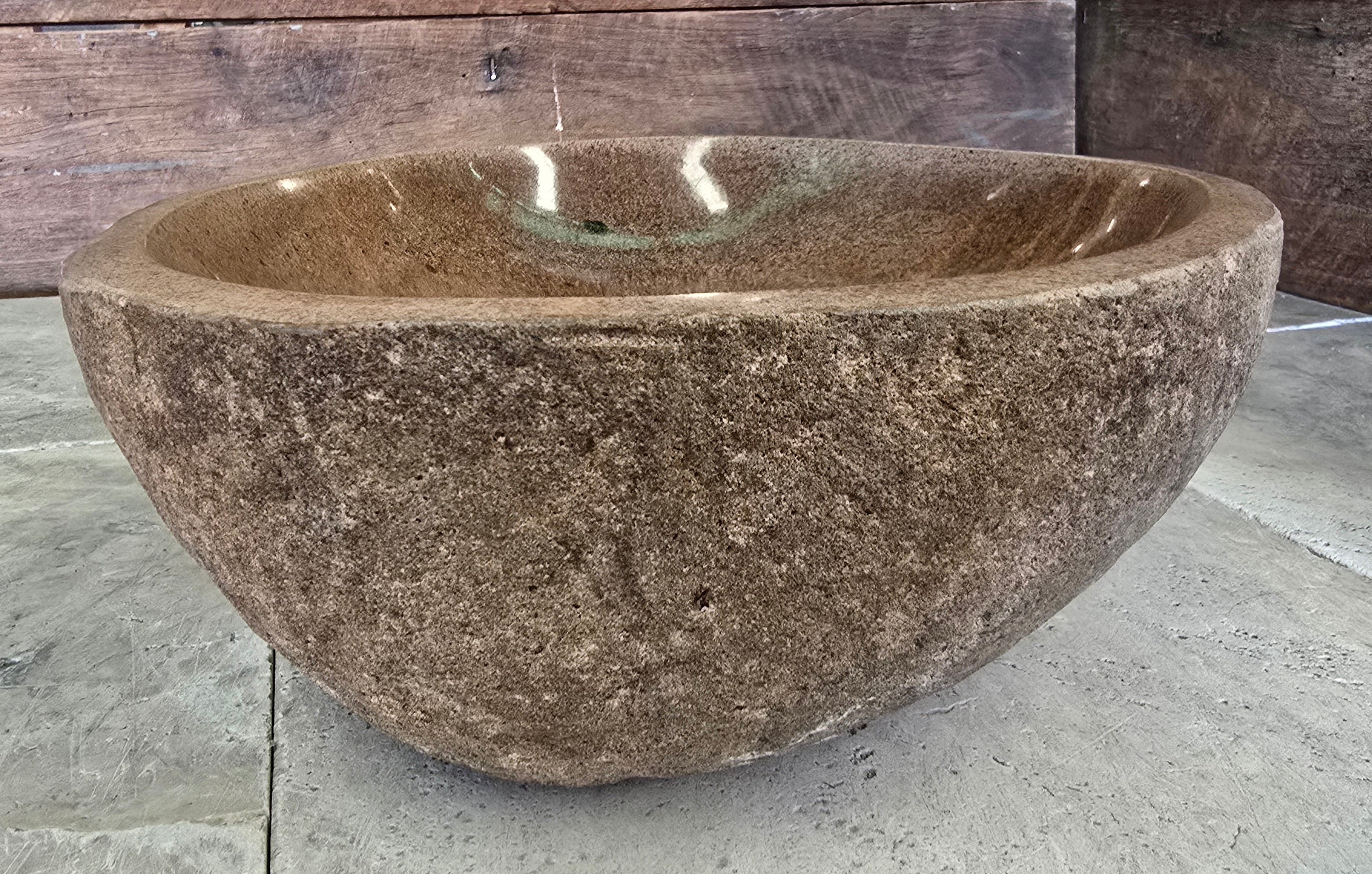 Handmade Natural Oval River Stone  Bathroom Basin  RM 2409067