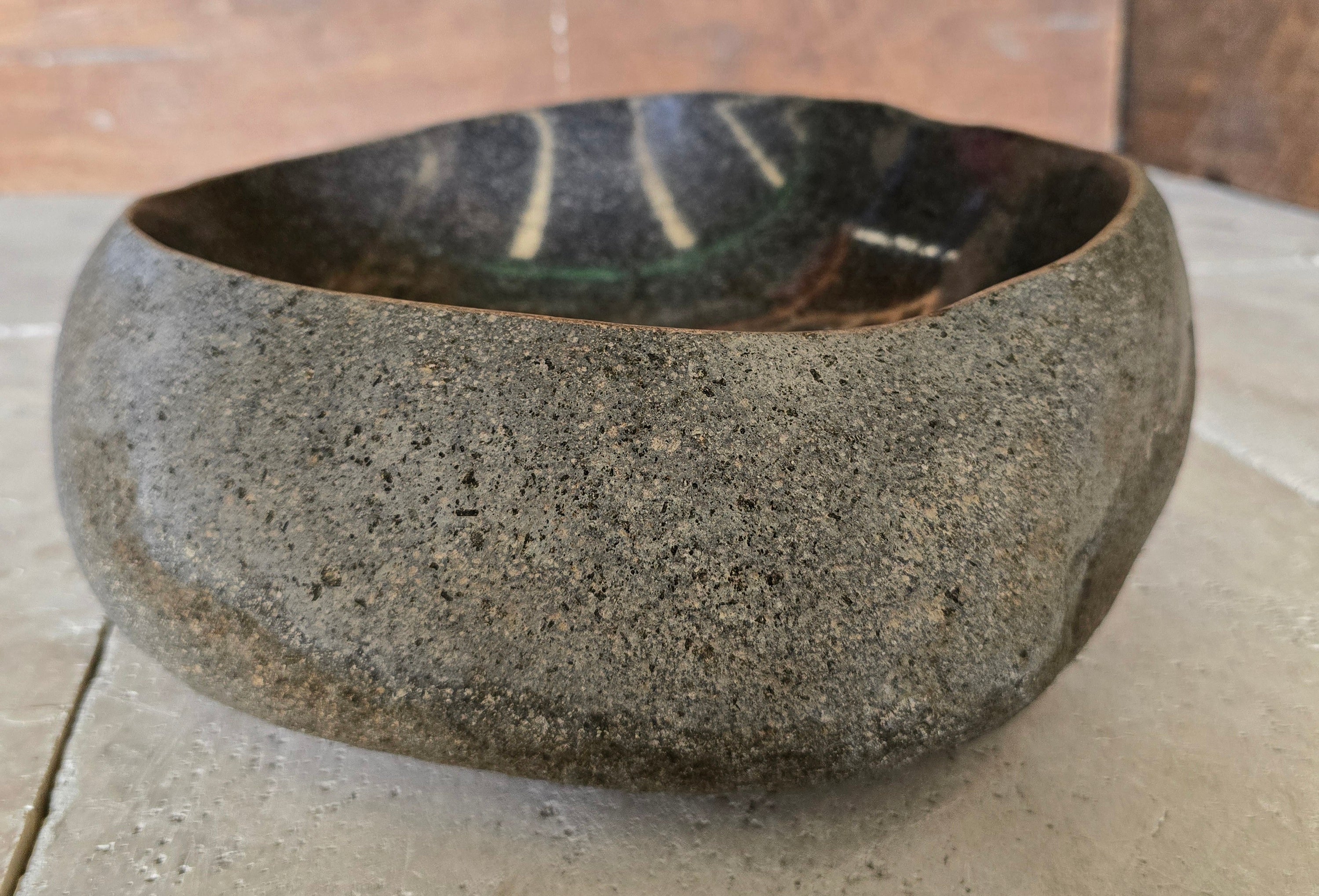 Handmade Natural Oval River Stone  Bathroom Basin  RVS 2409035