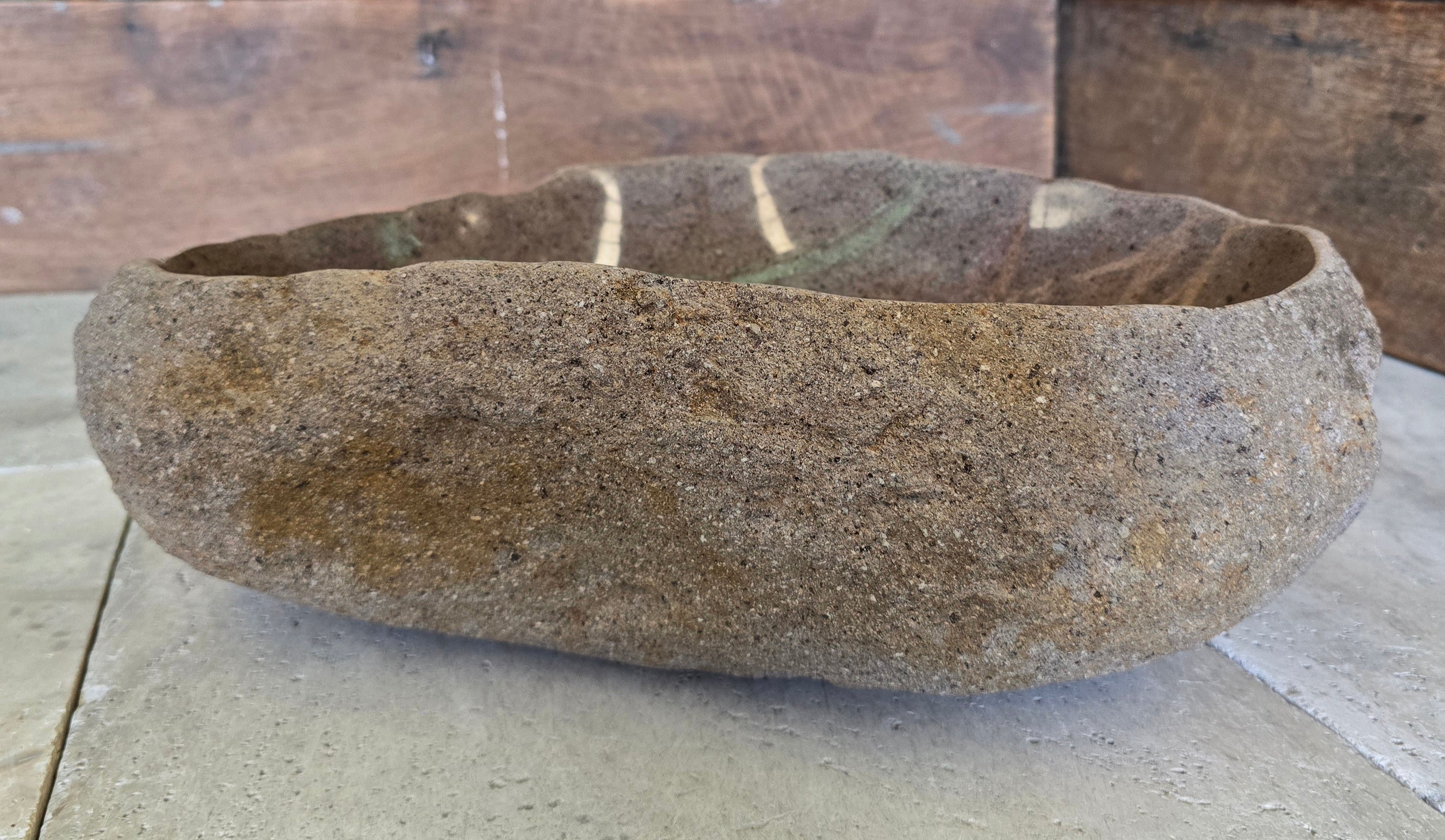 Handmade Natural Oval River Stone  Bathroom Basin  RVM 2409052