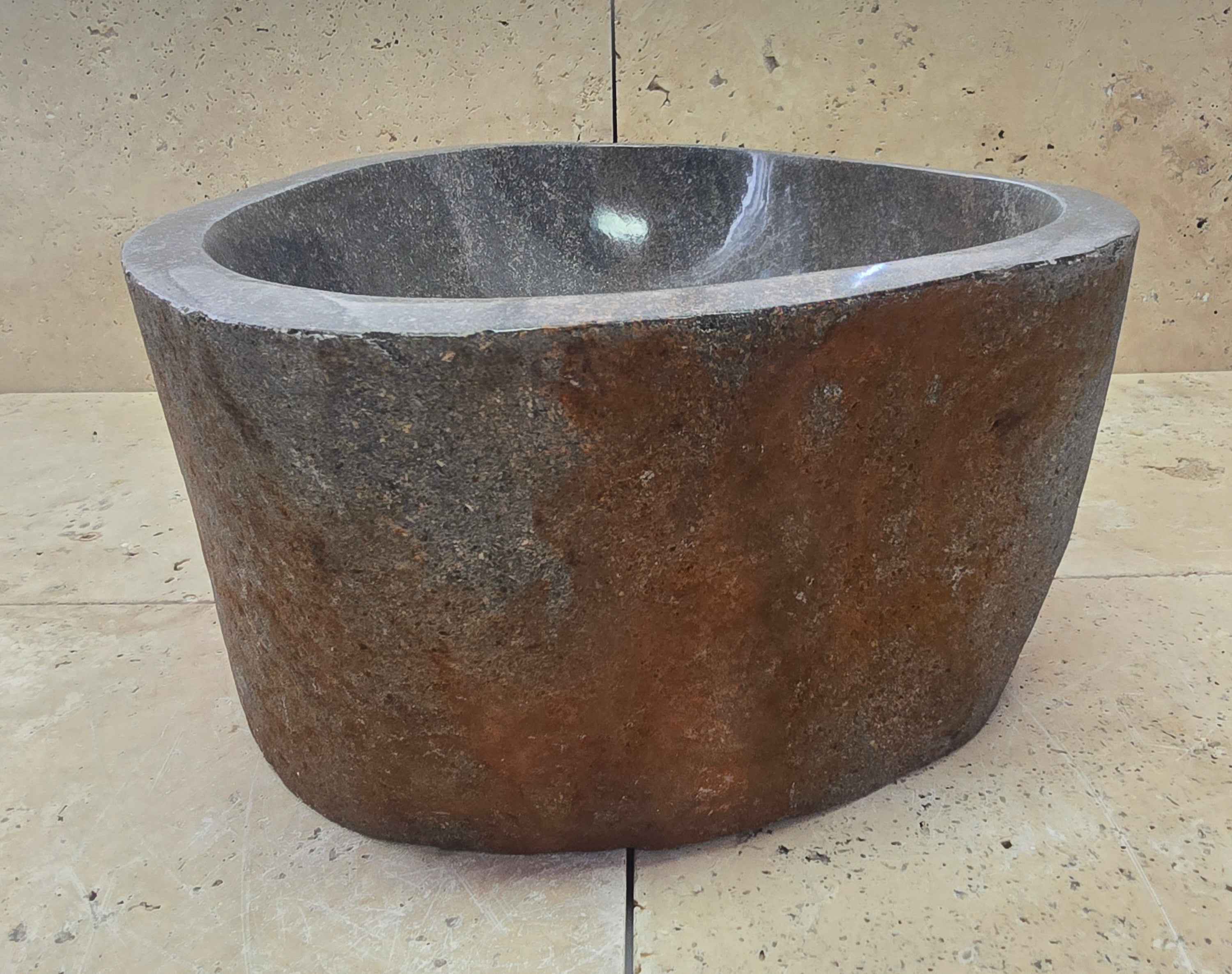 Handmade Natural Oval River Stone  Bathroom Basin  RM 2409102