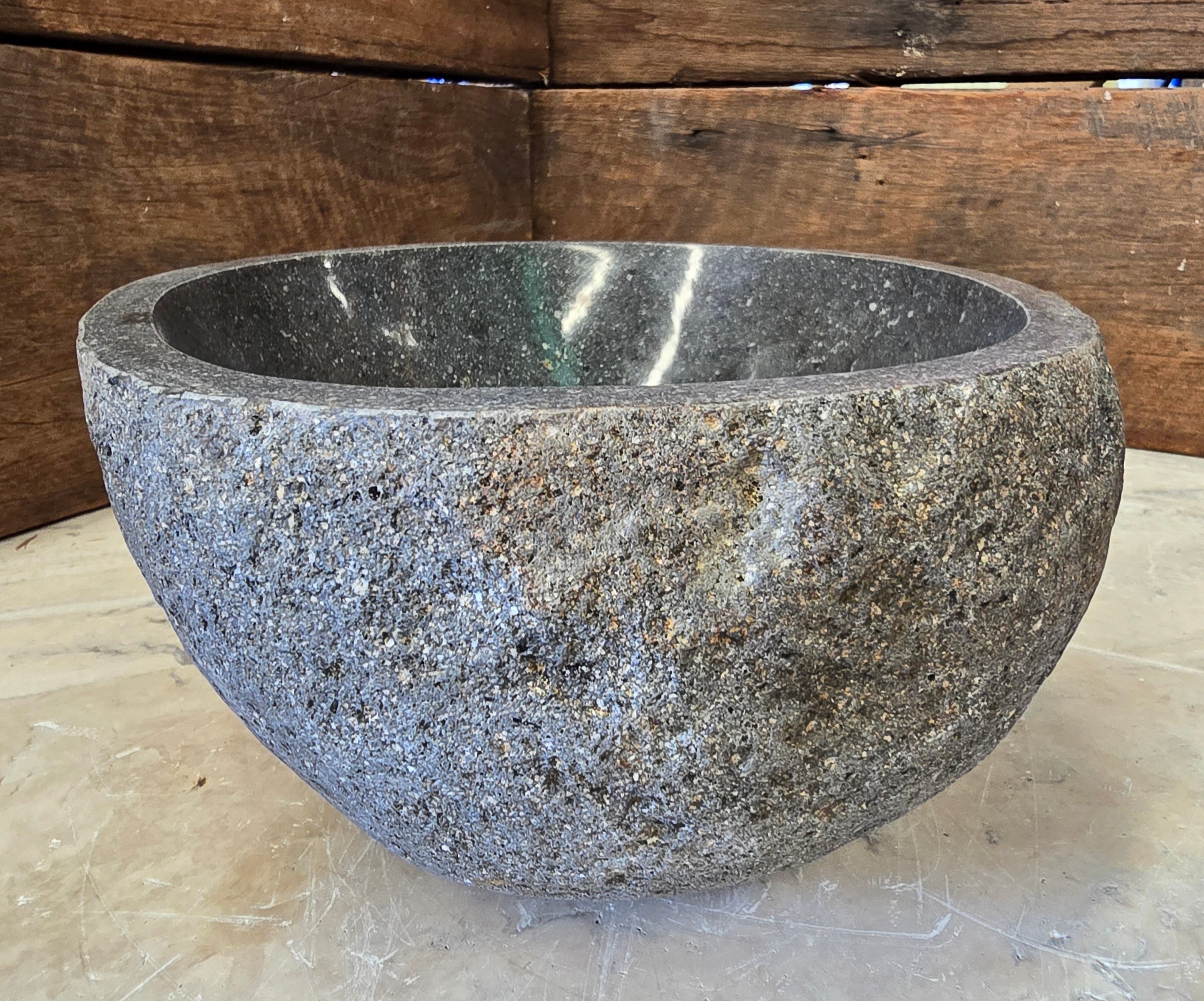 Handmade Natural Oval River Stone  Bathroom Basin  RS 2409079