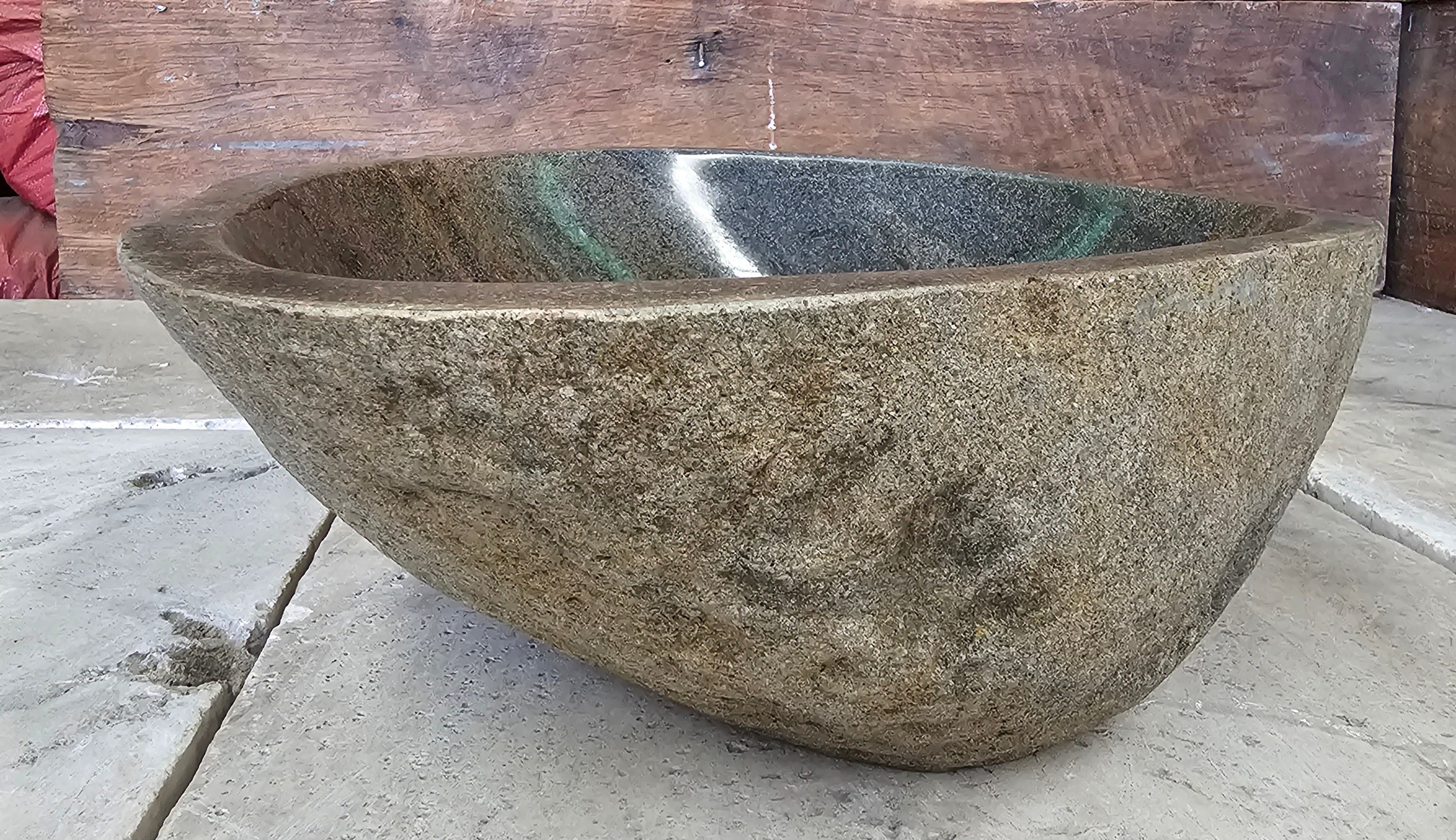 Handmade Natural Oval River Stone  Bathroom Basin  RM 2409006