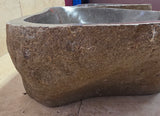 Handmade Natural Oval River Stone  Bathroom Basin TWIN SETS A & B RS 25072055