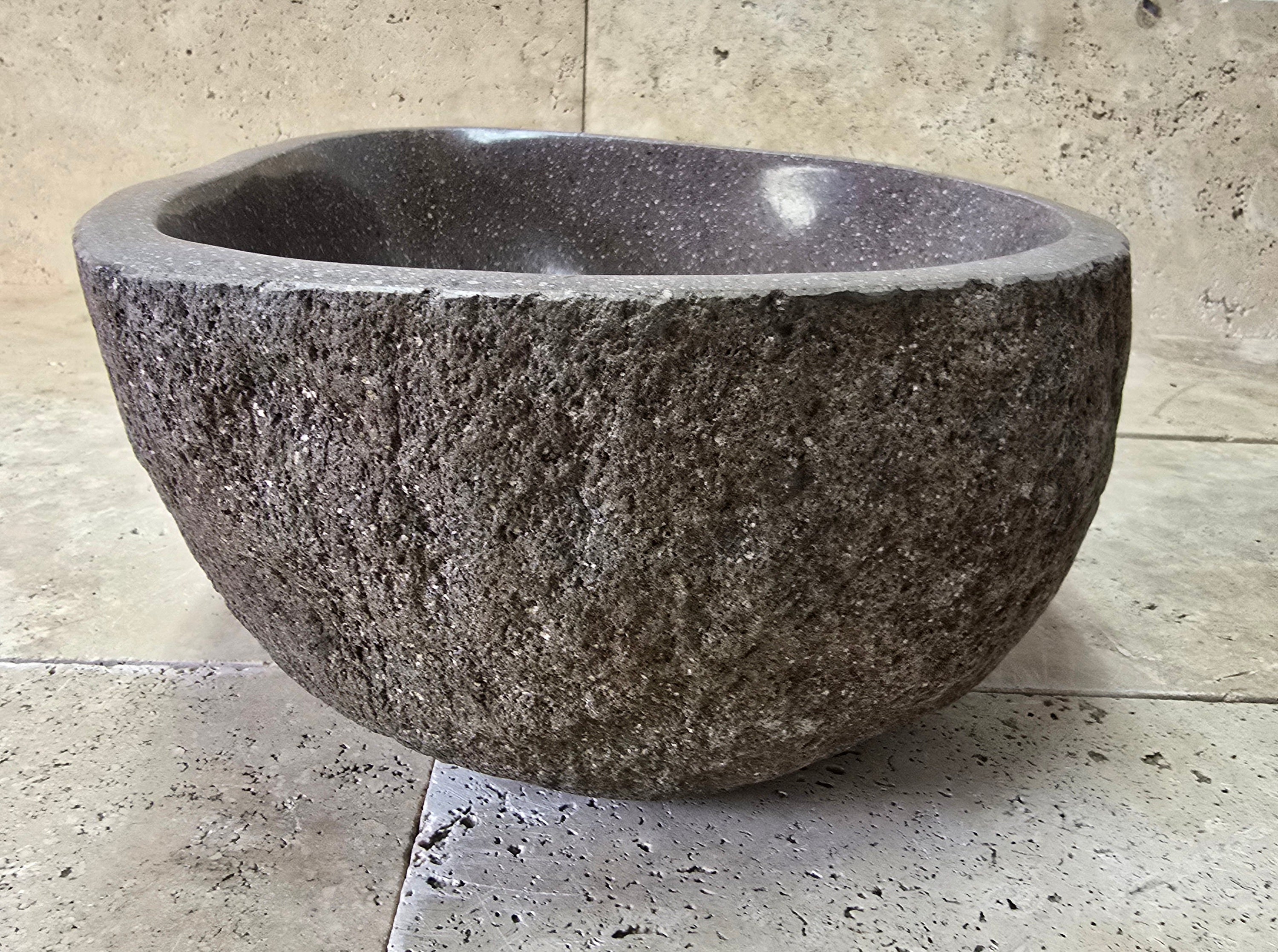 Handmade Natural Oval River Stone  Bathroom Basin  RS 2409143
