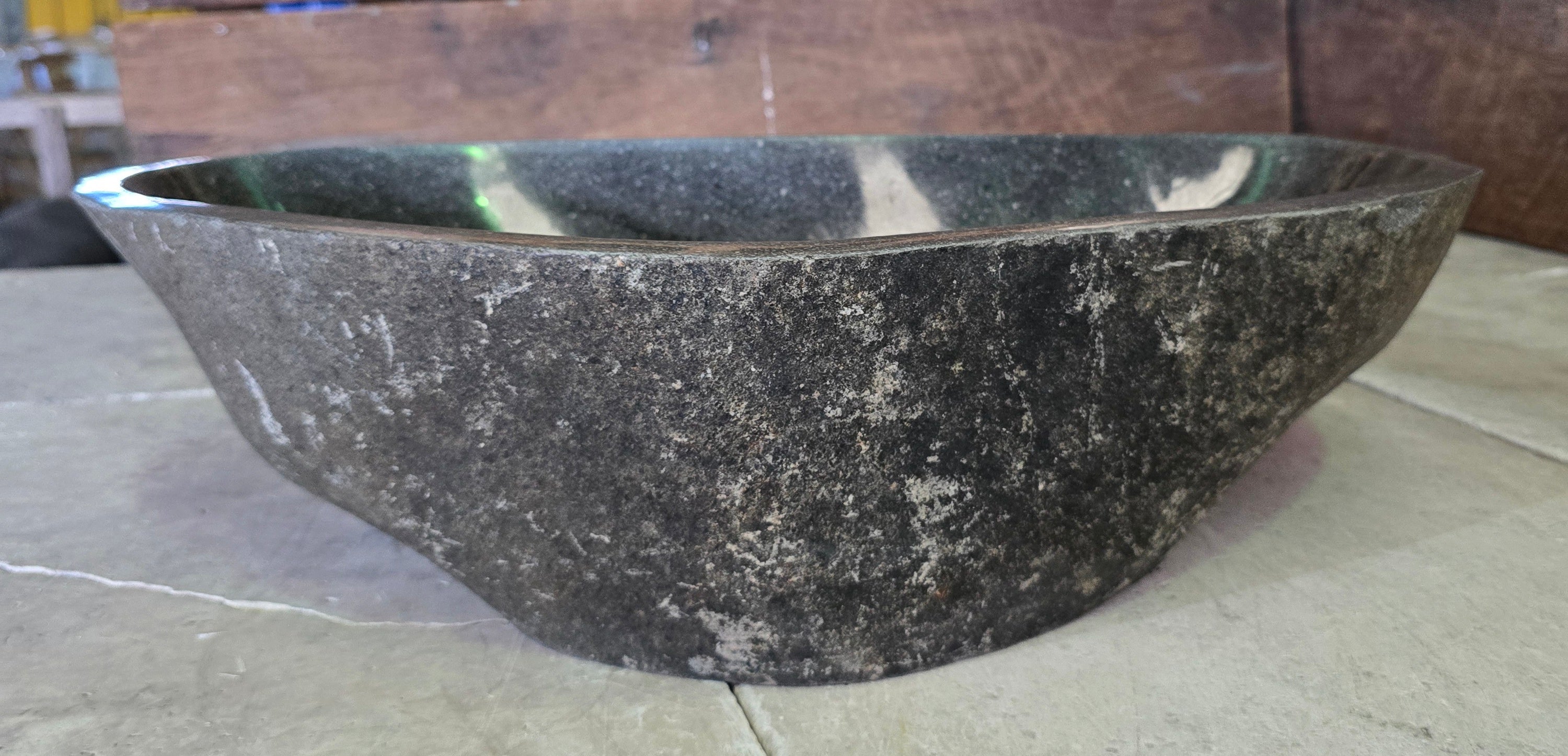 Handmade Natural Oval River Stone  Bathroom Basin  RL 240948