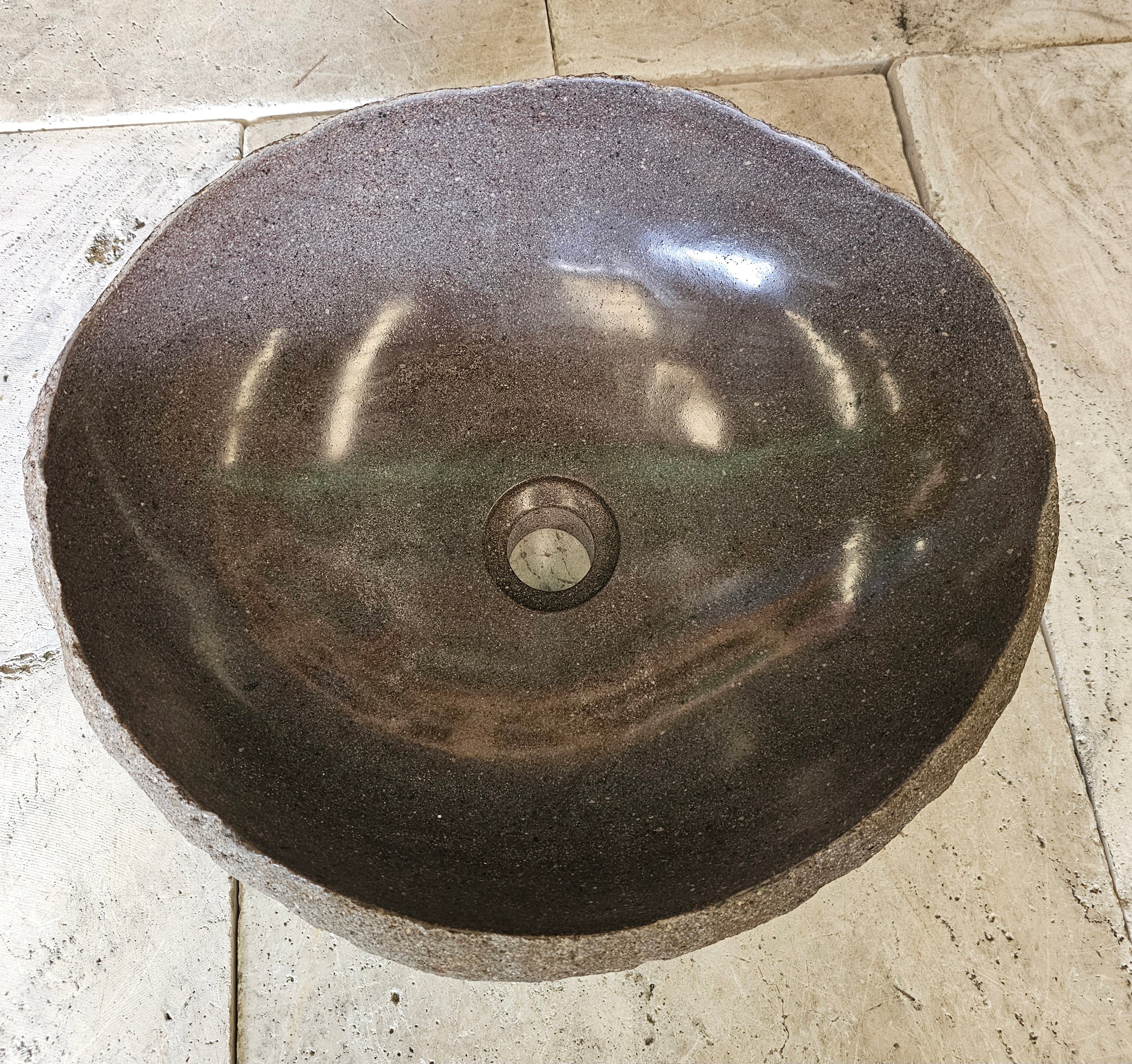Handmade Natural Oval River Stone  Bathroom Basin  RVM 2409011