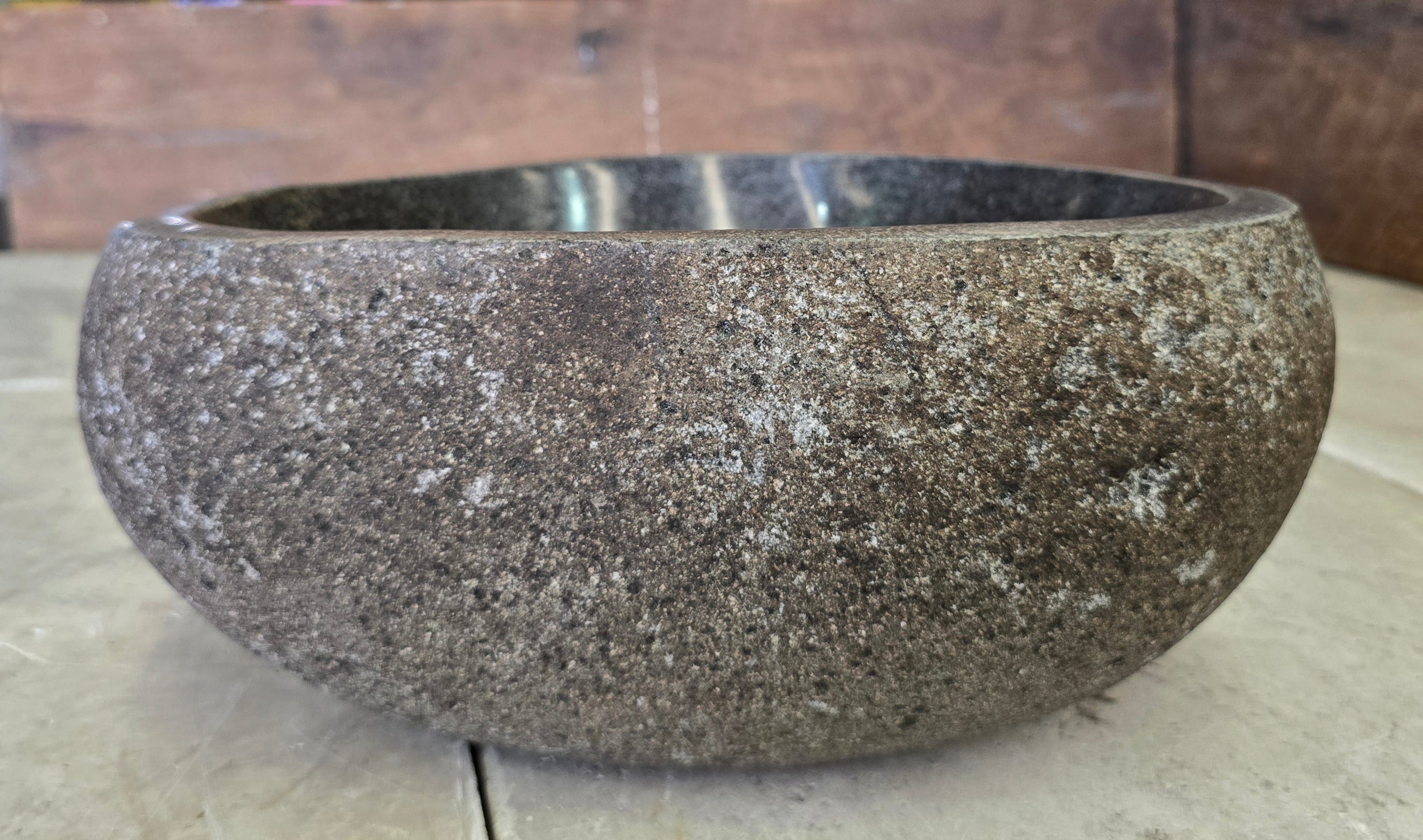 Handmade Natural Oval River Stone  Bathroom Basin  RS 2409006