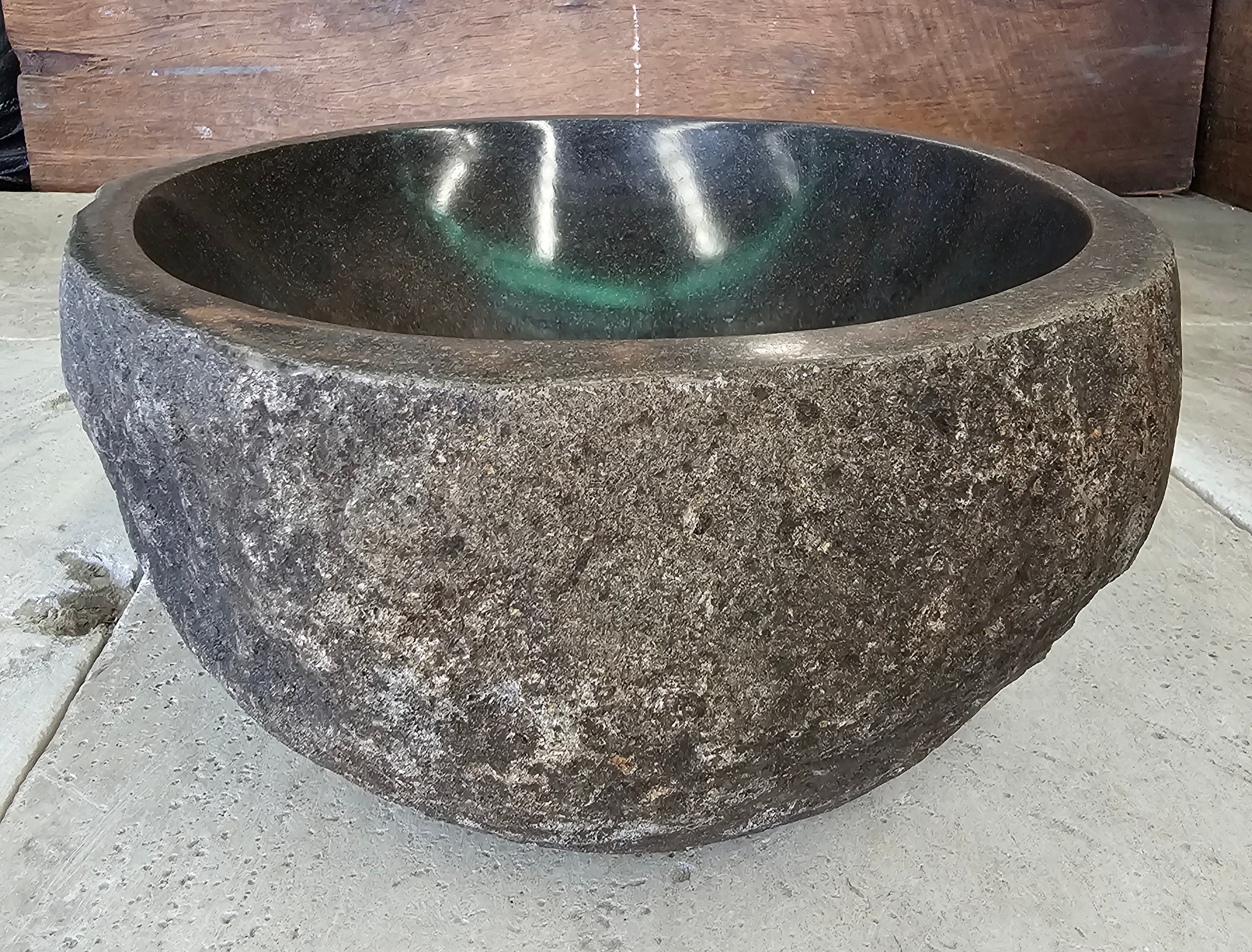 Handmade Natural Oval River Stone  Bathroom Basin  RS 2409113