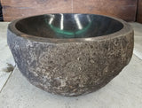 Handmade Natural Oval River Stone  Bathroom Basin  RS 24090113