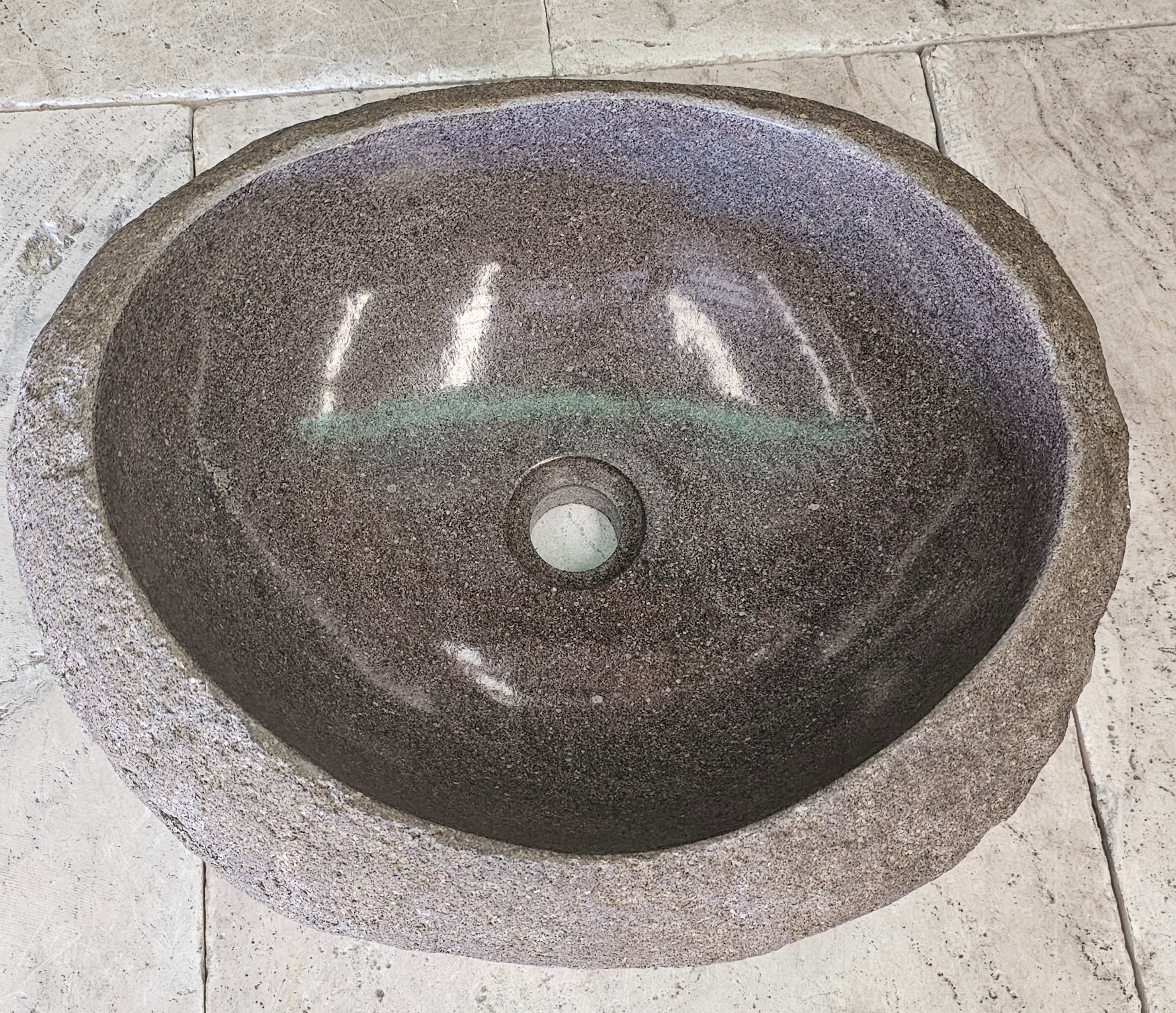 Handmade Natural Oval River Stone  Bathroom Basin  RVM 2409089