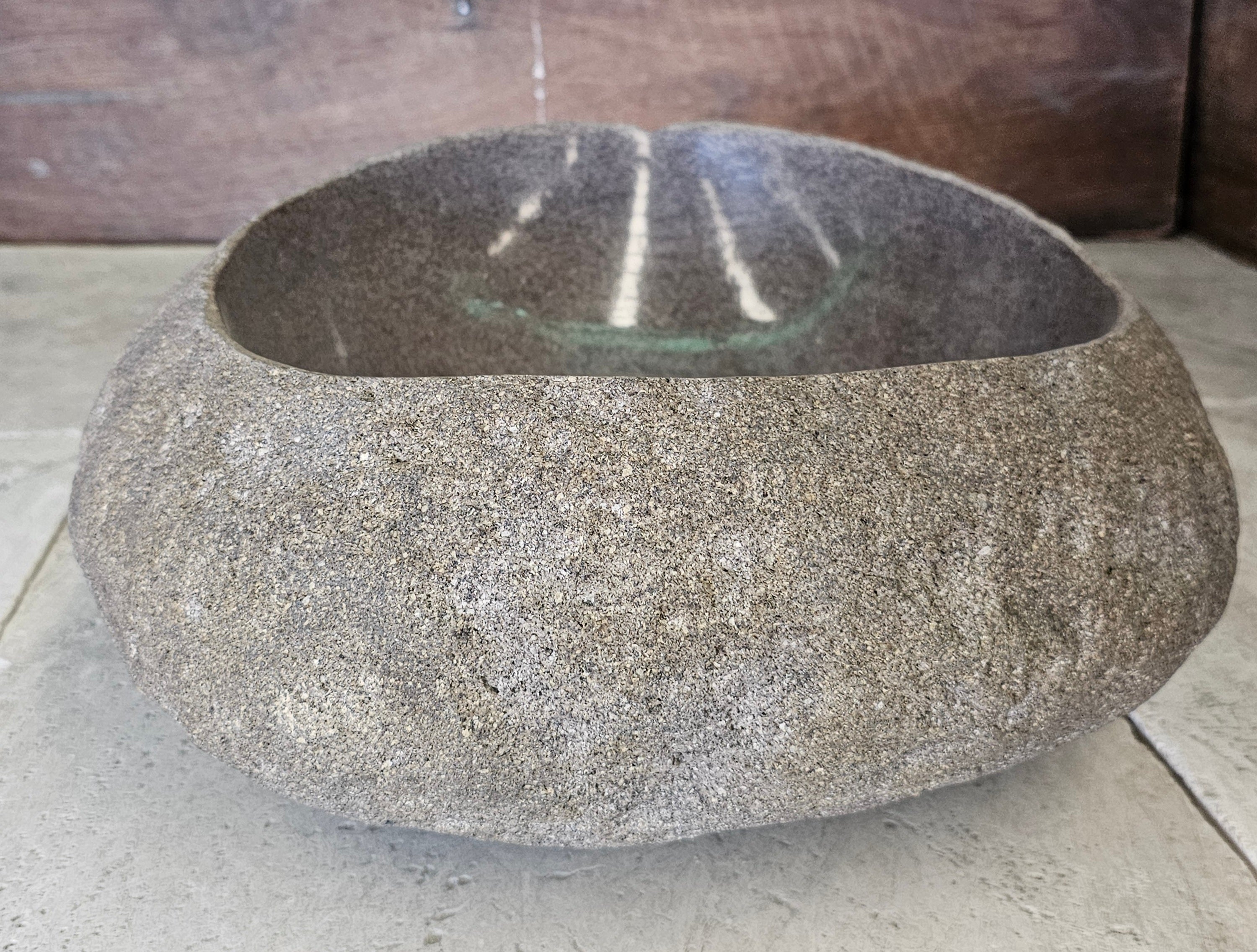 Handmade Natural Oval River Stone  Bathroom Basin  RVM 2409089