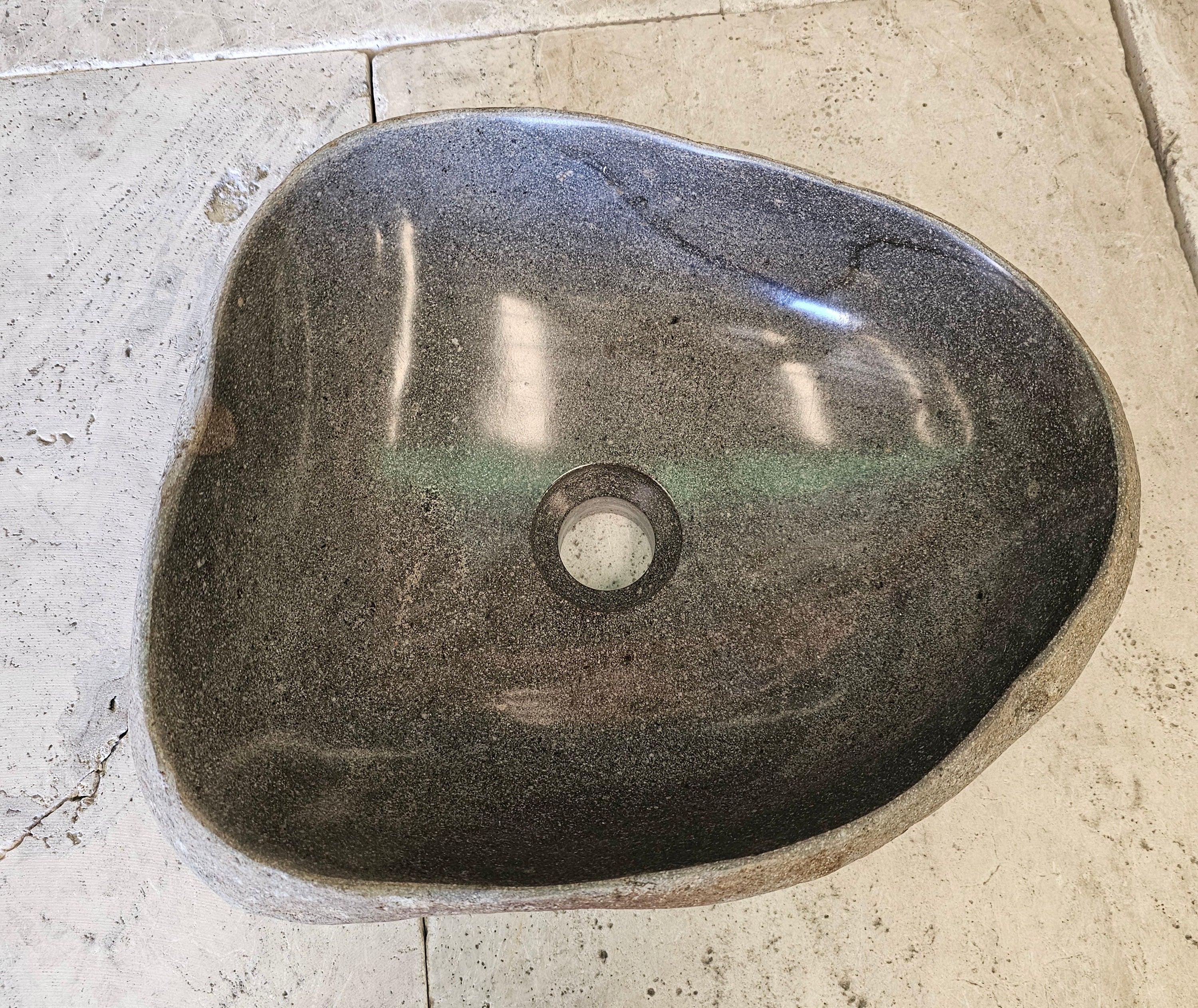 Handmade Natural Oval River Stone  Bathroom Basin  RVS 2409040