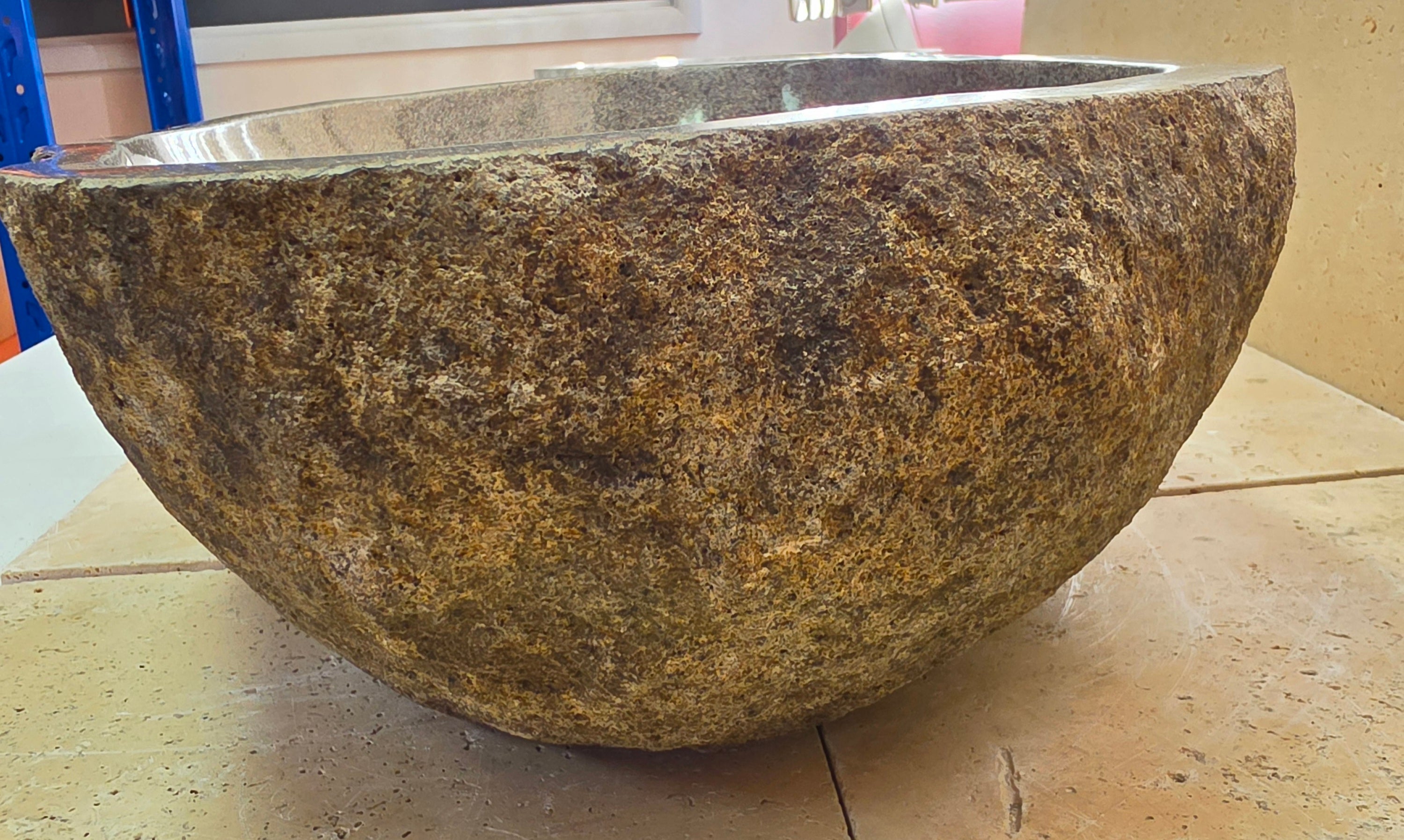 Handmade Natural Oval River Stone  Bathroom Basin  RM 25072016