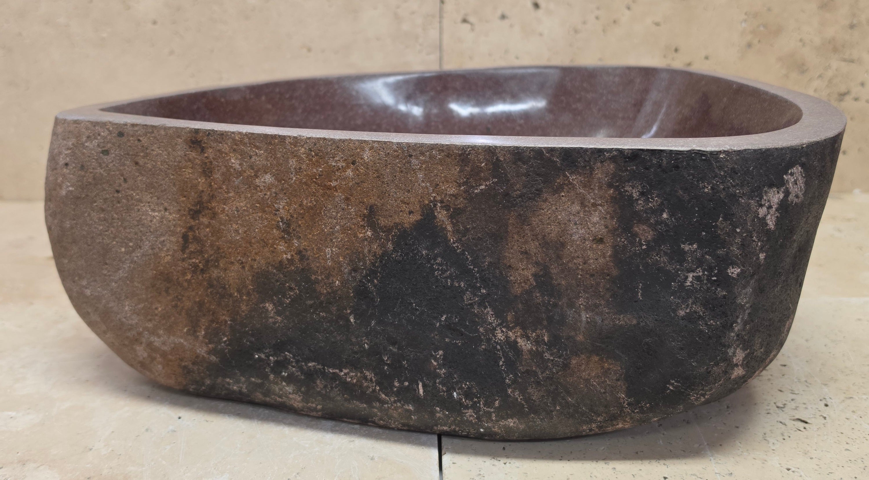 Handmade Natural Oval River Stone  Bathroom Basin  RM 2409125