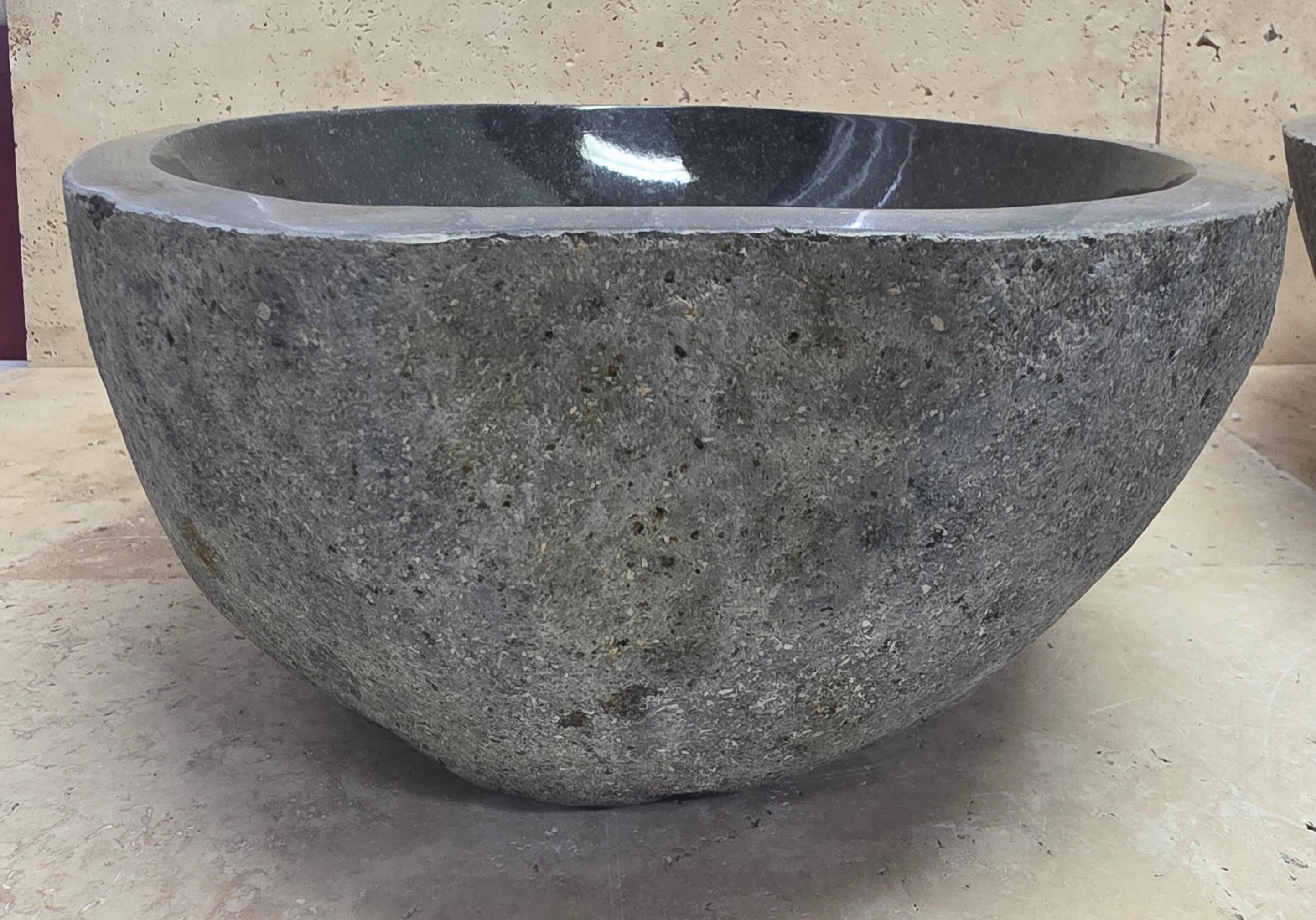 Handmade Natural Oval River Stone  Bathroom Basin TWIN SETS A & B RM 25072007