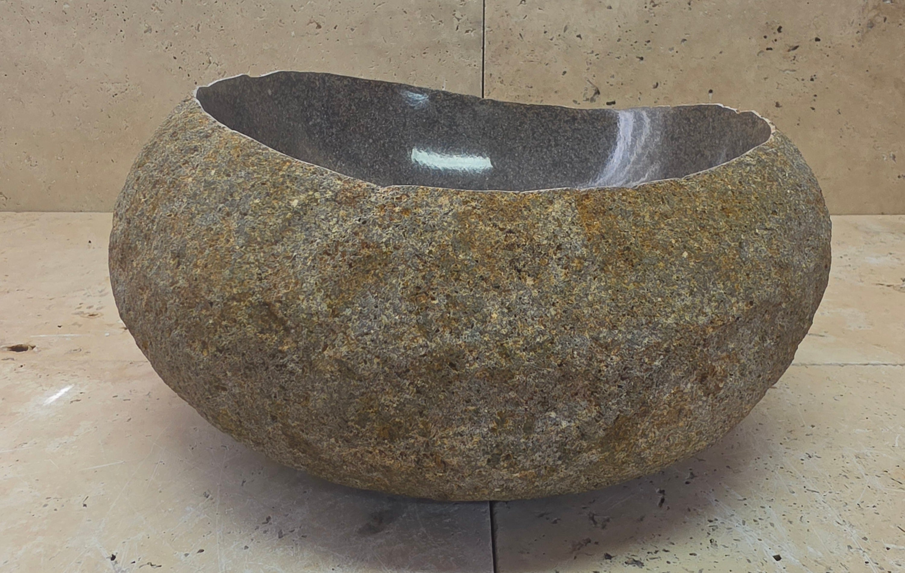 Handmade Natural Oval River Stone  Bathroom Basin  RVS 2409077