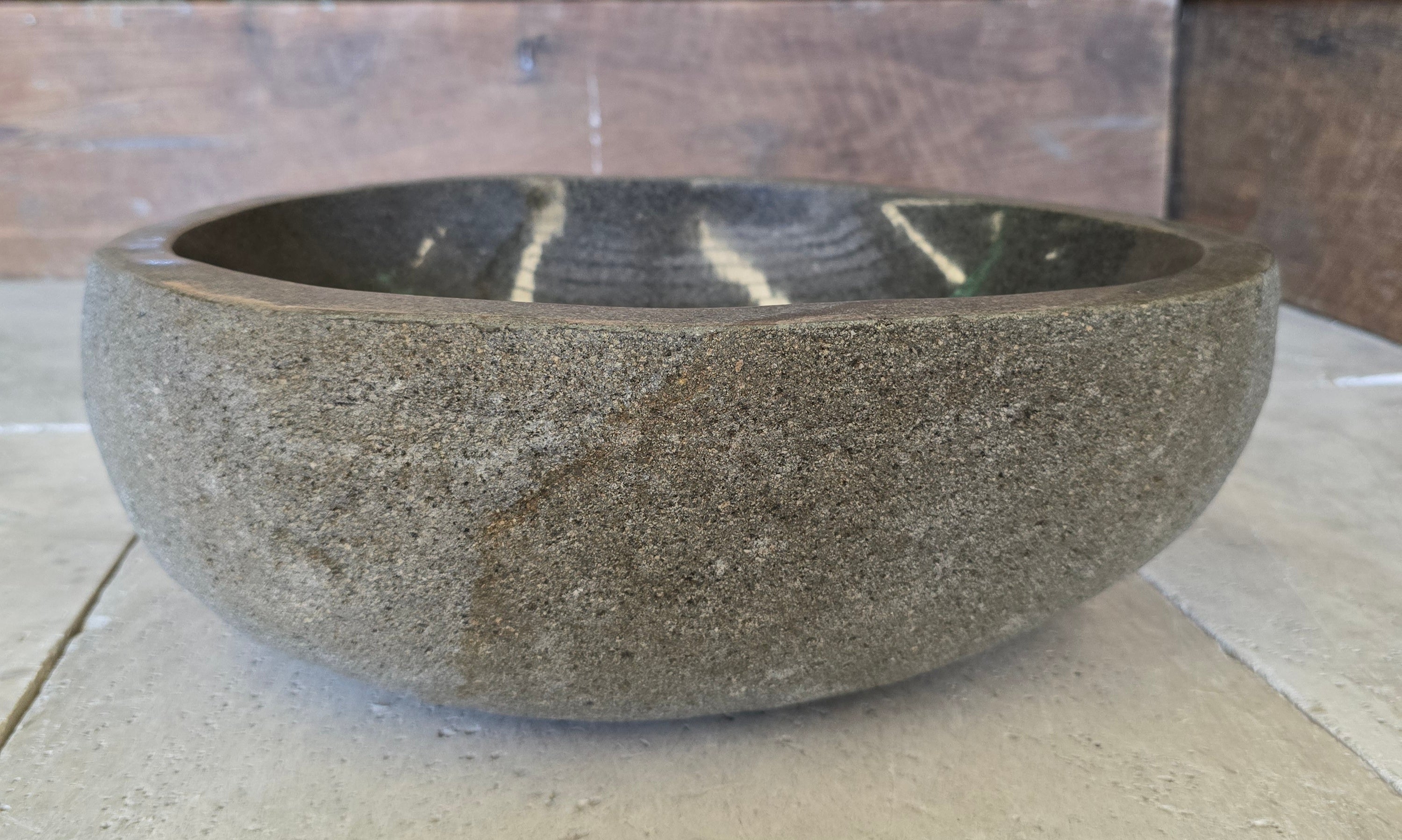 Handmade Natural Oval River Stone  Bathroom Basin  RS 2409014