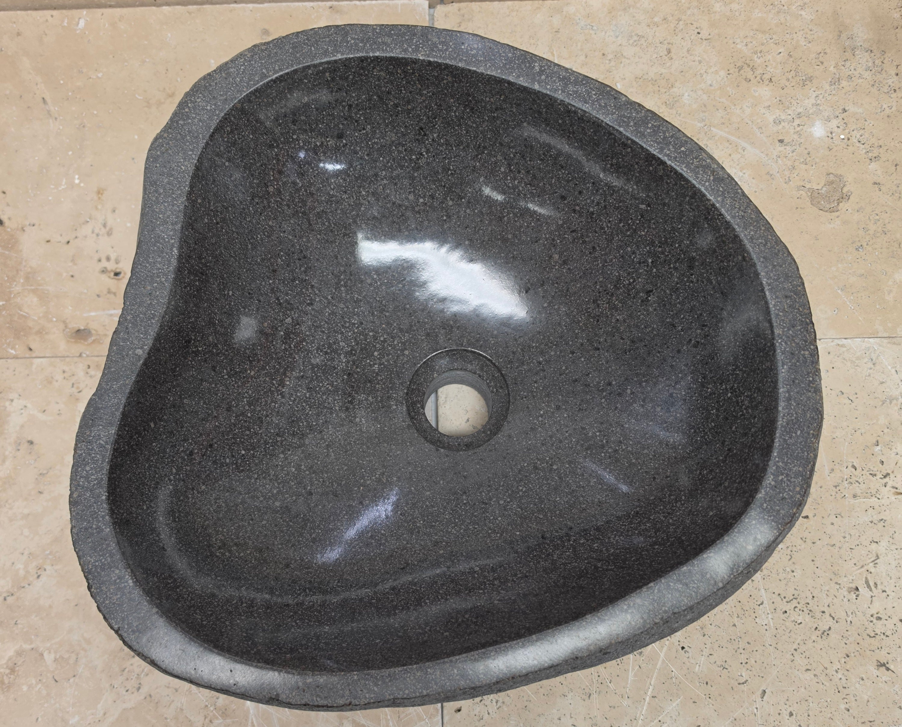 Handmade Natural Oval River Stone  Bathroom Basin  RS 24091123
