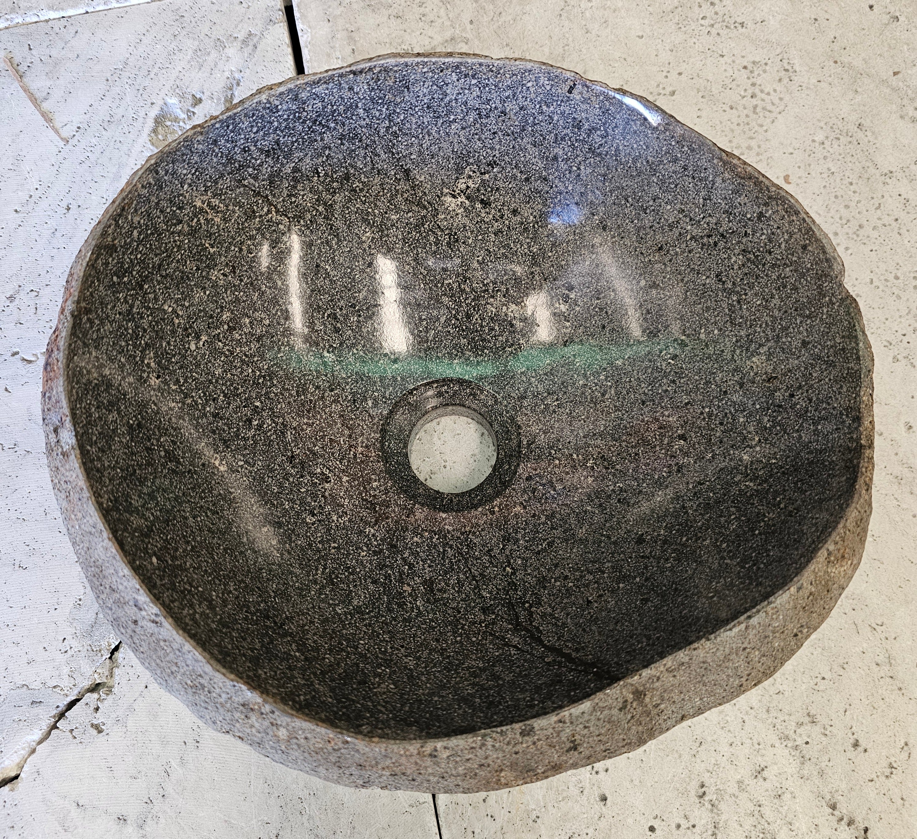 Handmade Natural Oval River Stone  Bathroom Basin  RVS 2409044