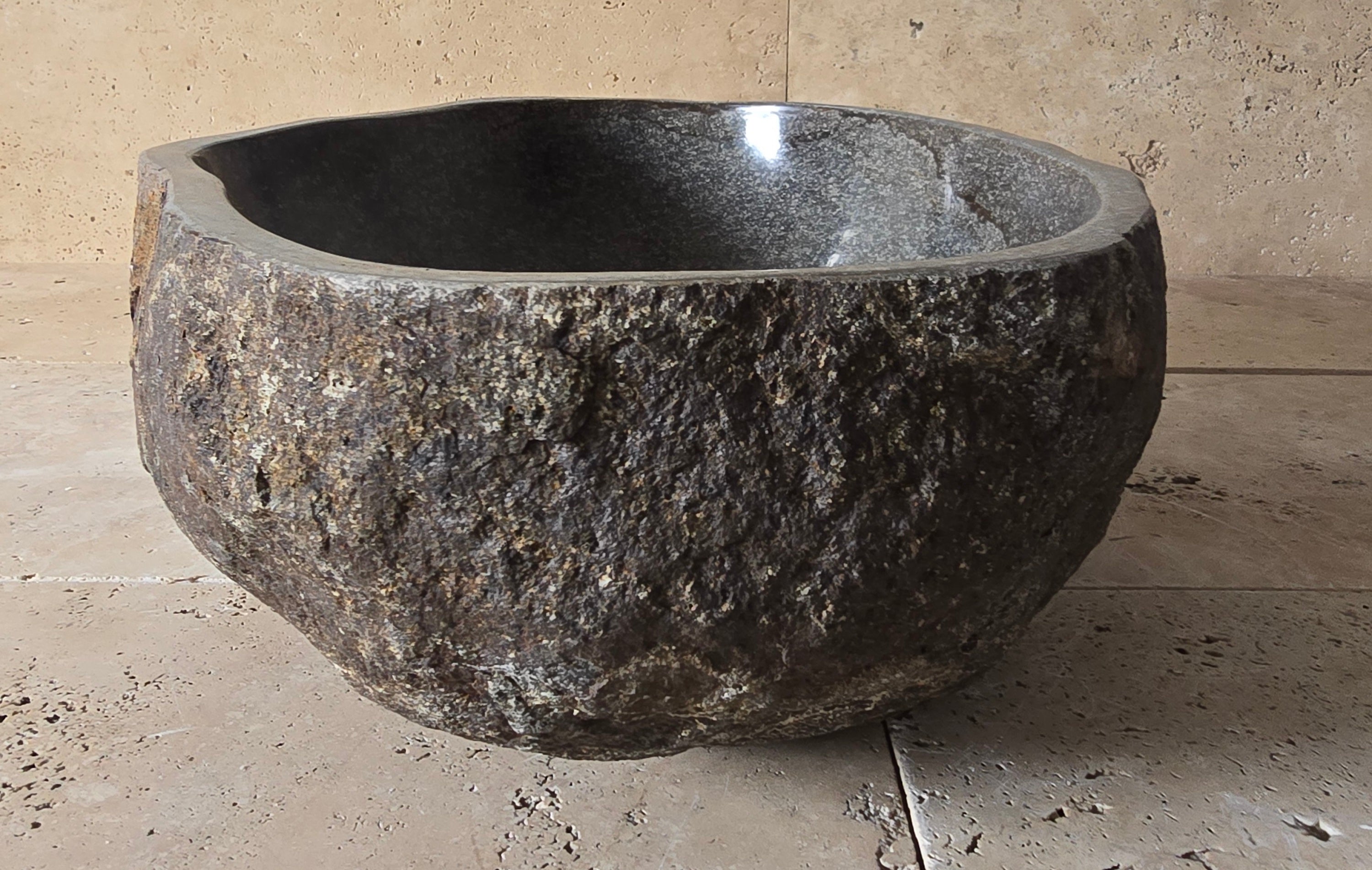 Handmade Natural Oval River Stone  Bathroom Basin  RM 2409138