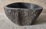 Handmade Natural Oval River Stone  Bathroom Basin  RS 2409136