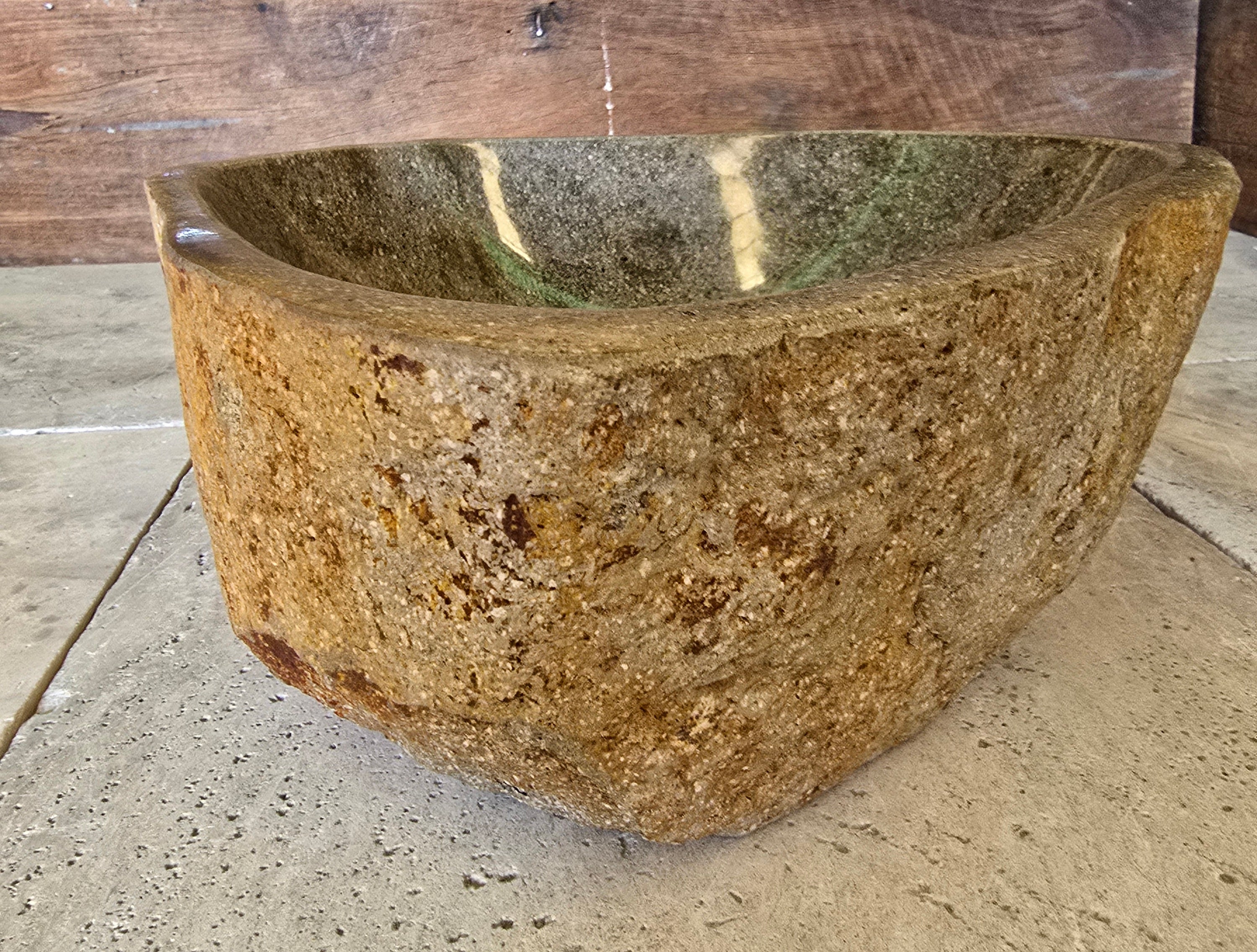 Handmade Natural Oval River Stone  Bathroom Basin  RS 2409043