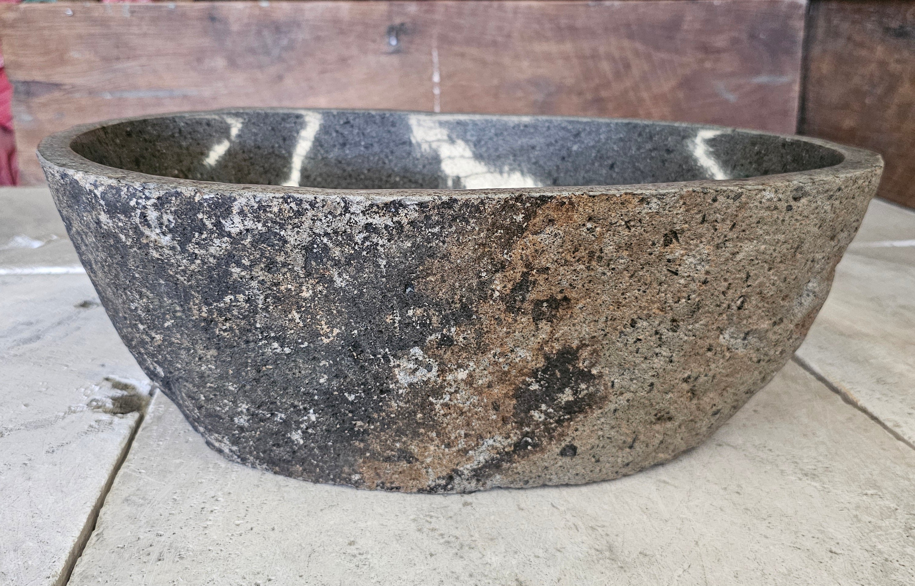 Handmade Natural Oval River Stone  Bathroom Basin  RM 2409023