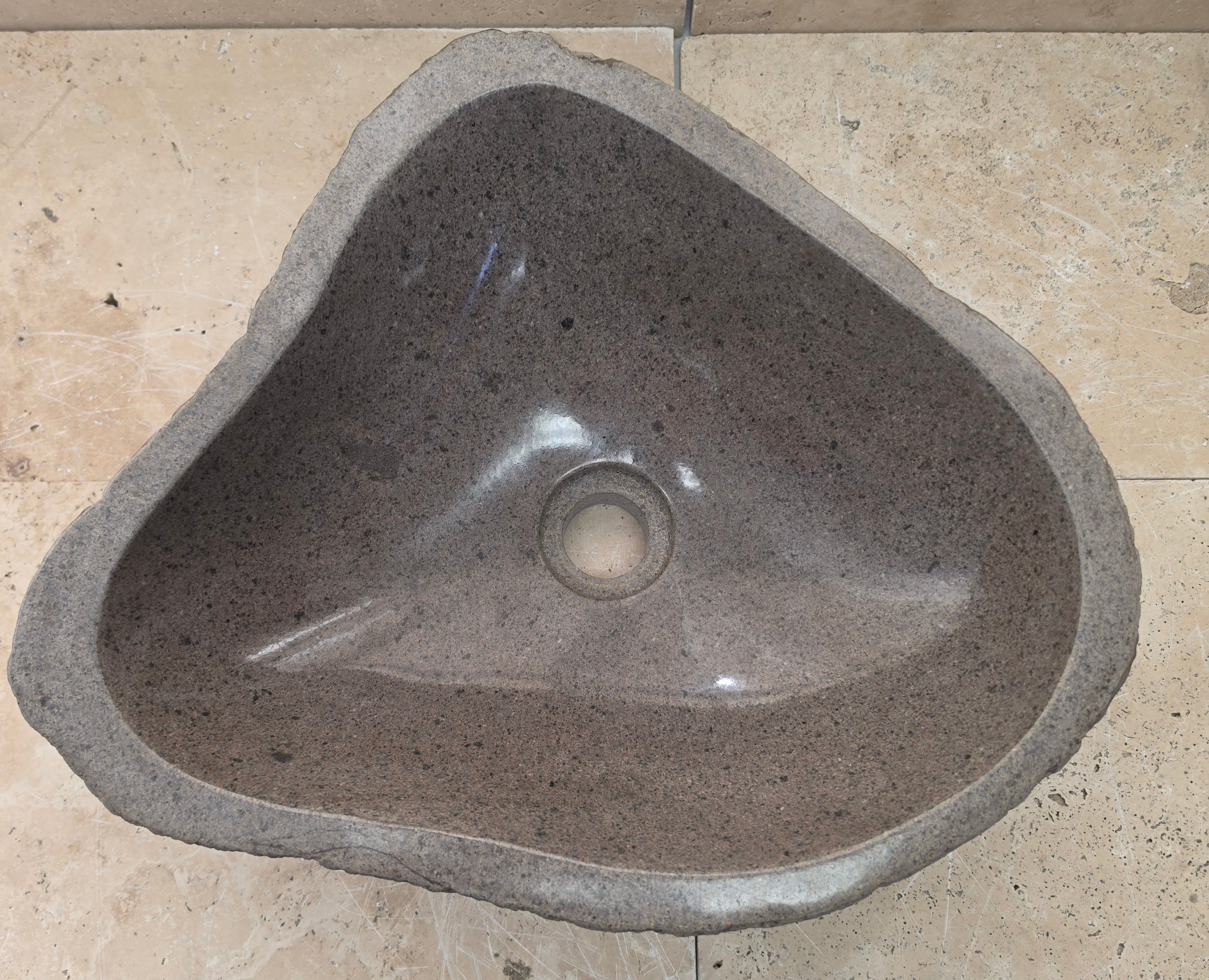 Handmade Natural Oval River Stone  Bathroom Basin  RS 2409037