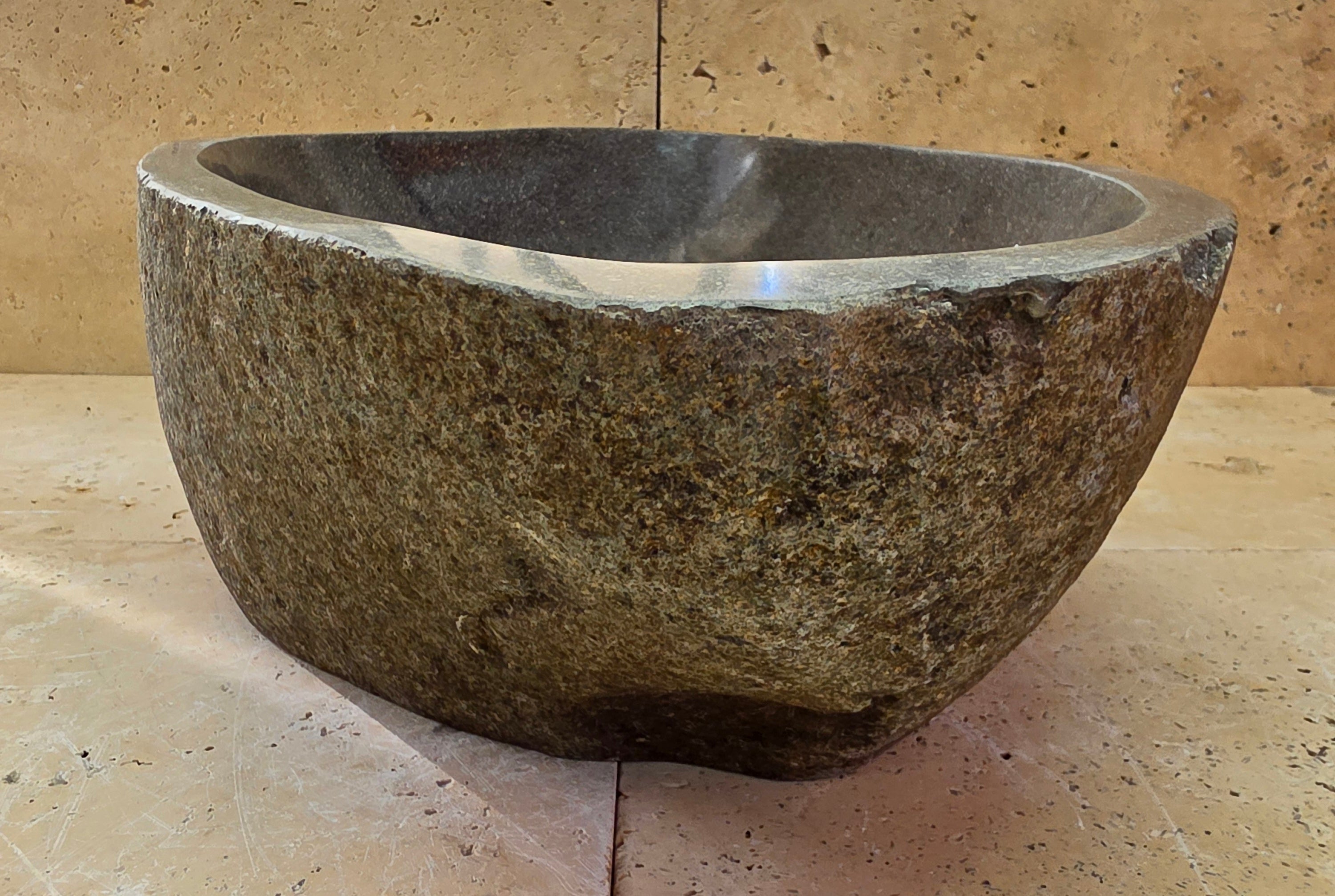 Handmade Natural Oval River Stone  Bathroom Basin  RL 25072031