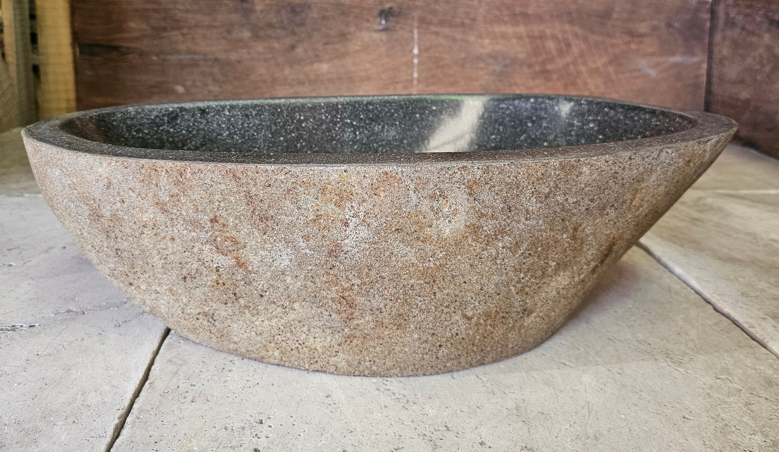 Handmade Natural Oval River Stone  Bathroom Basin  RL 240909