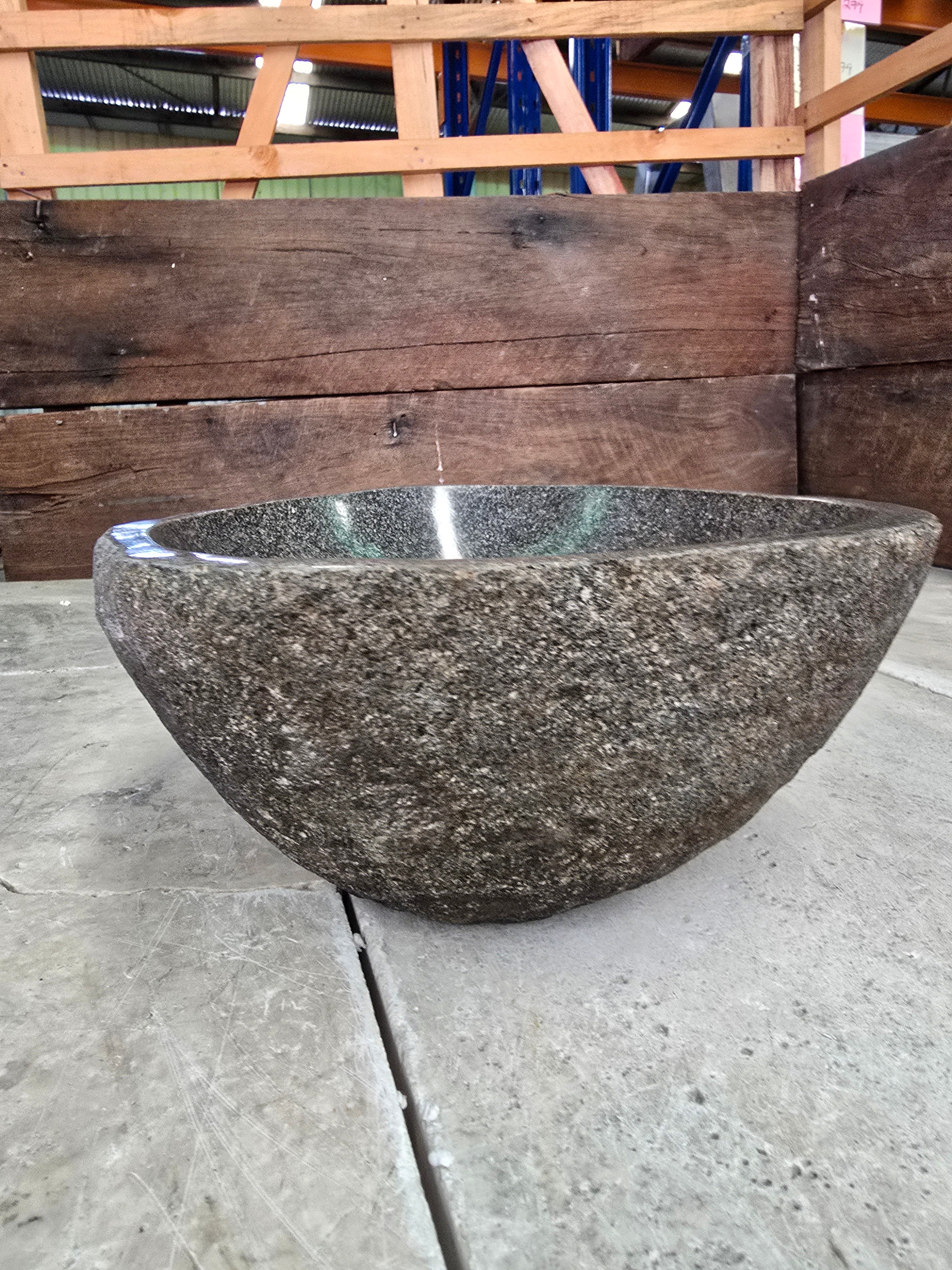 Handmade Natural Oval River Stone  Bathroom Basin  RS 2409073