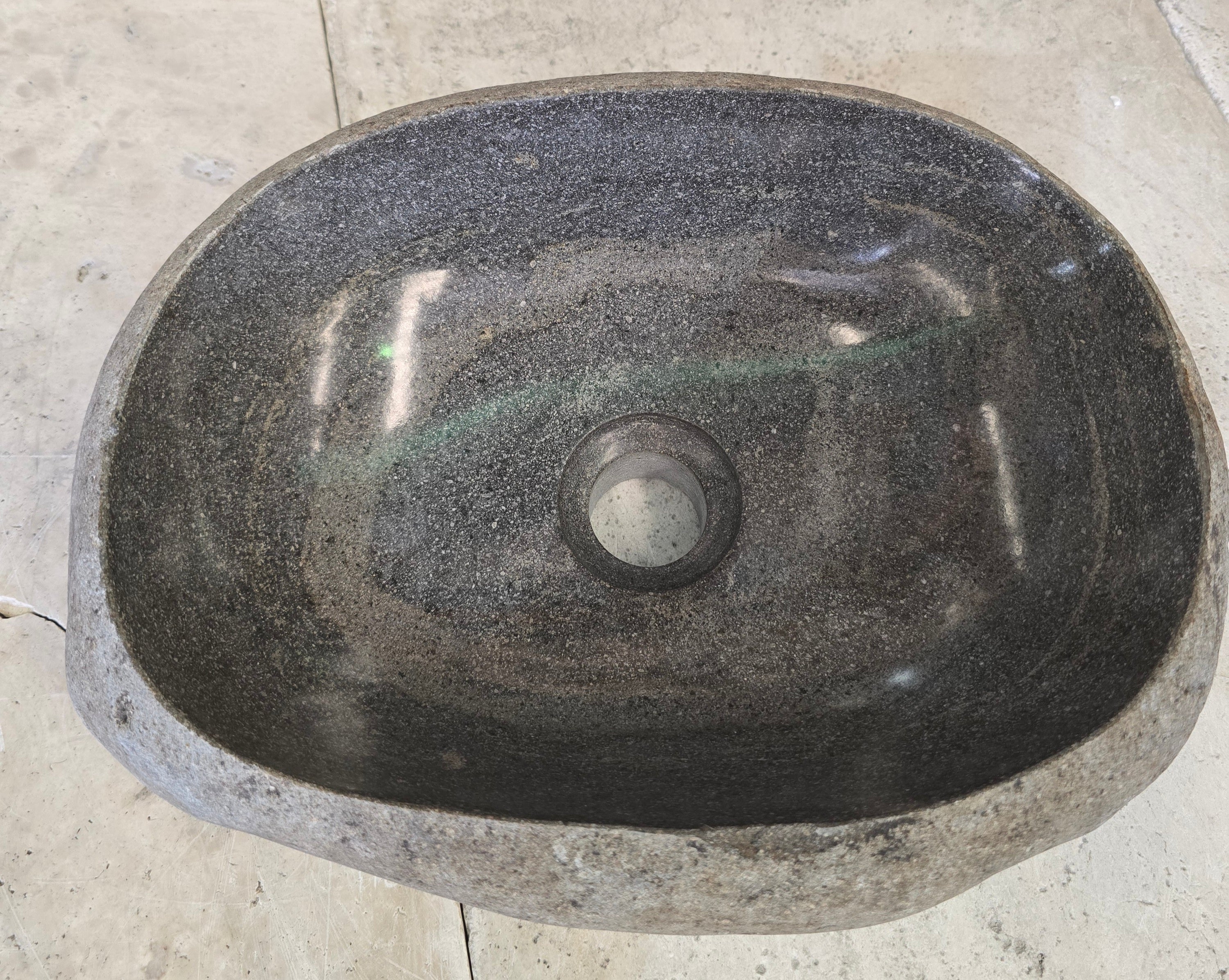 Handmade Natural Oval River Stone  Bathroom Basin  RS 2409169