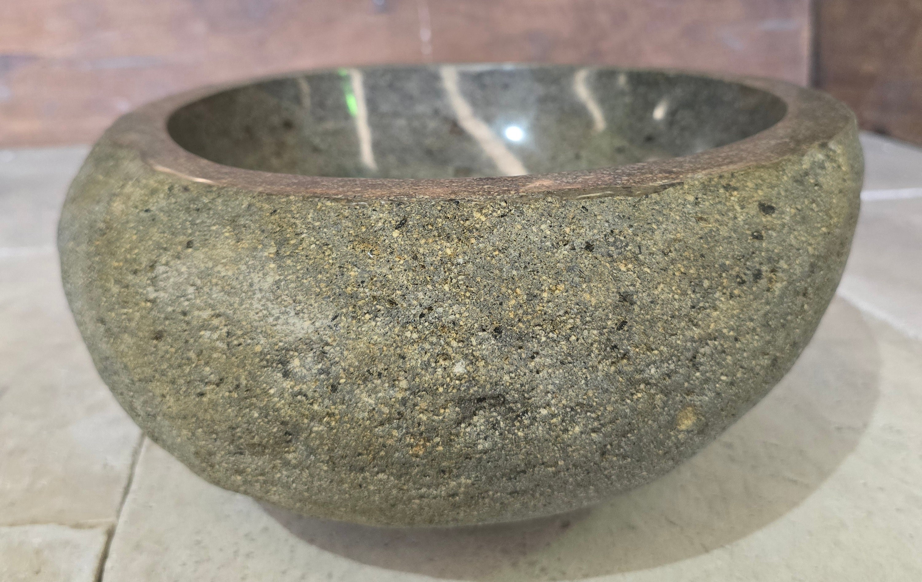 Handmade Natural Oval River Stone  Bathroom Basin  RS 2409109