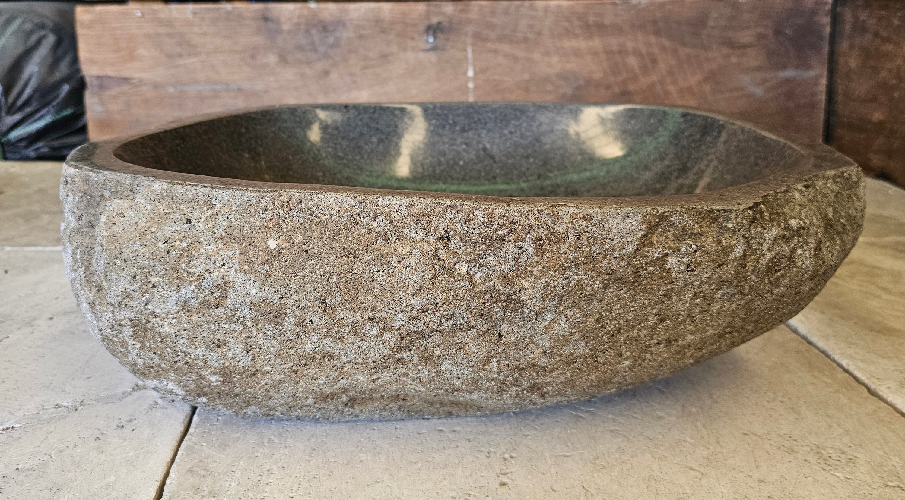 Handmade Natural Oval River Stone  Bathroom Basin  RM 2409118
