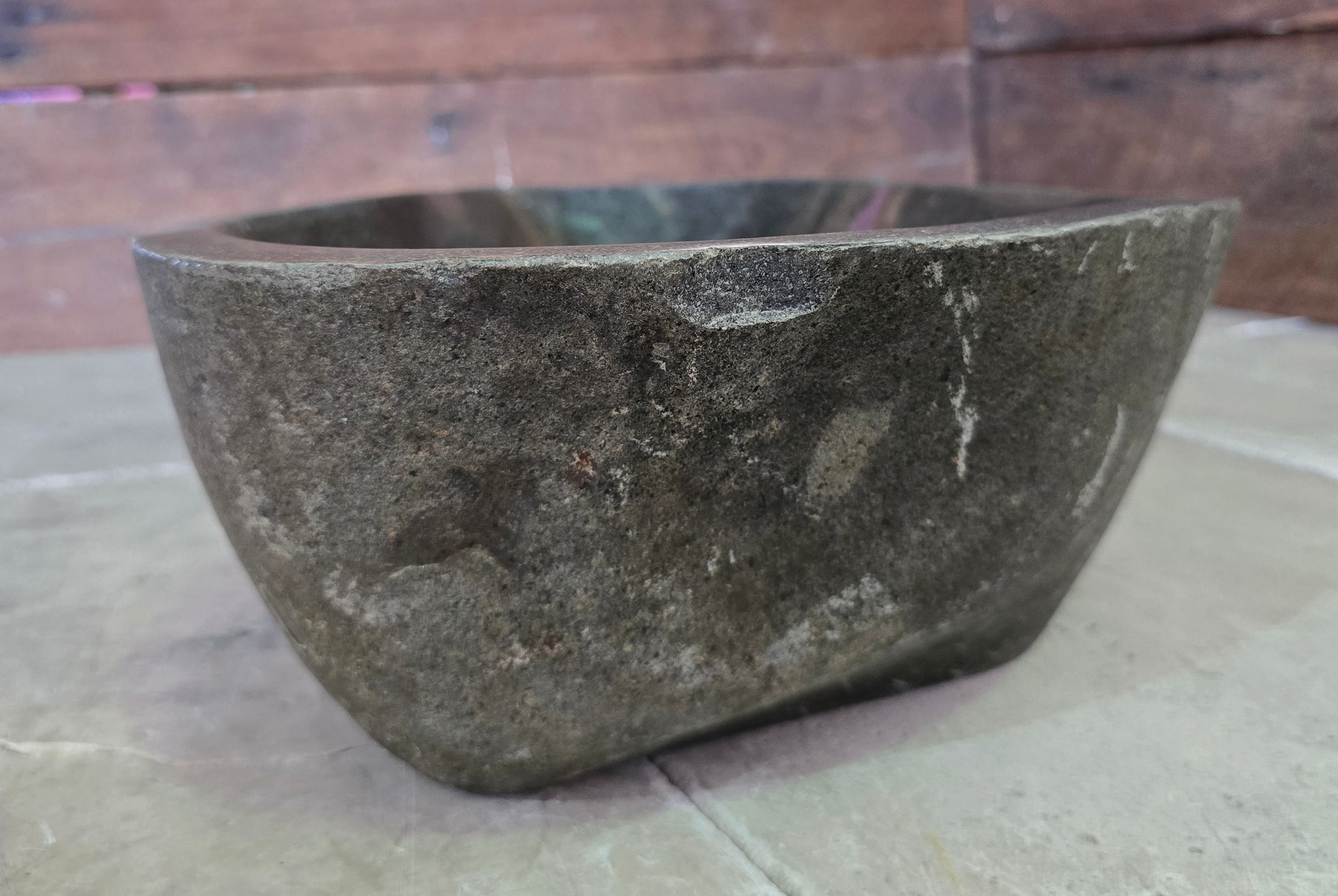 Handmade Natural Oval River Stone  Bathroom Basin  RL 240948