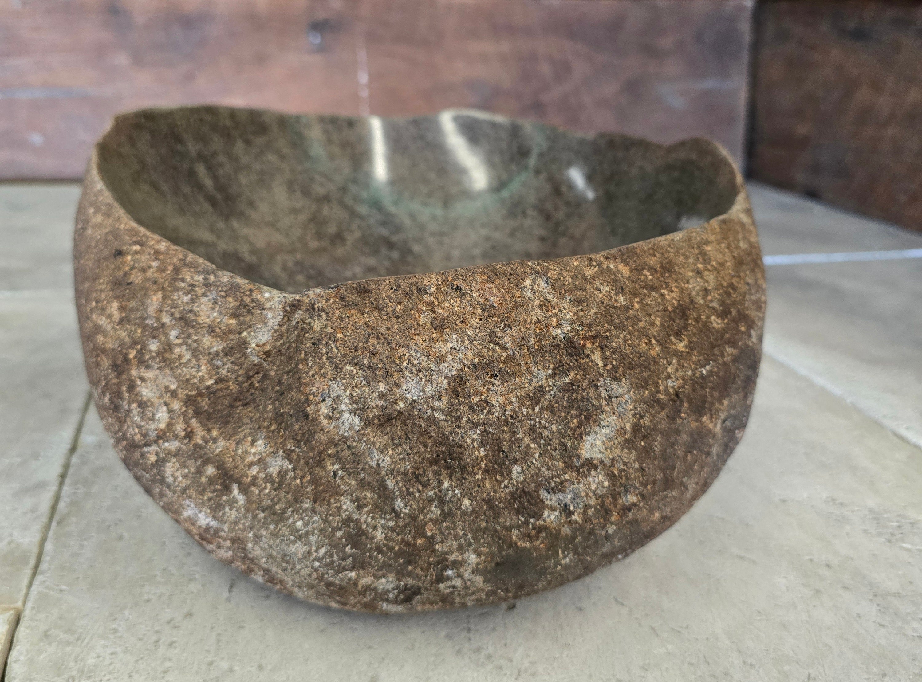 Handmade Natural Oval River Stone  Bathroom Basin  RVM 2409044