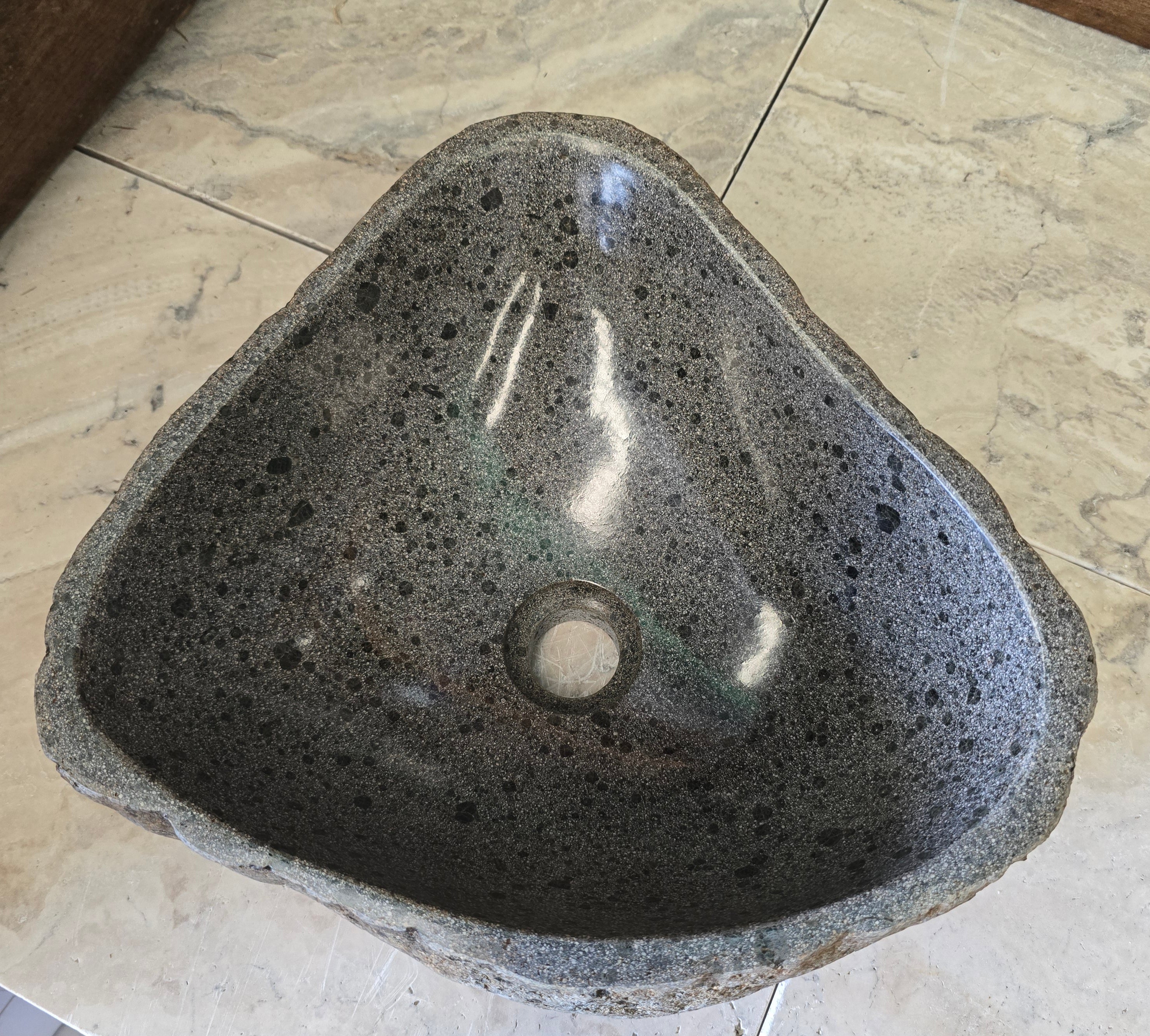 Handmade Natural Oval River Stone  Bathroom Basin  RS 24090115
