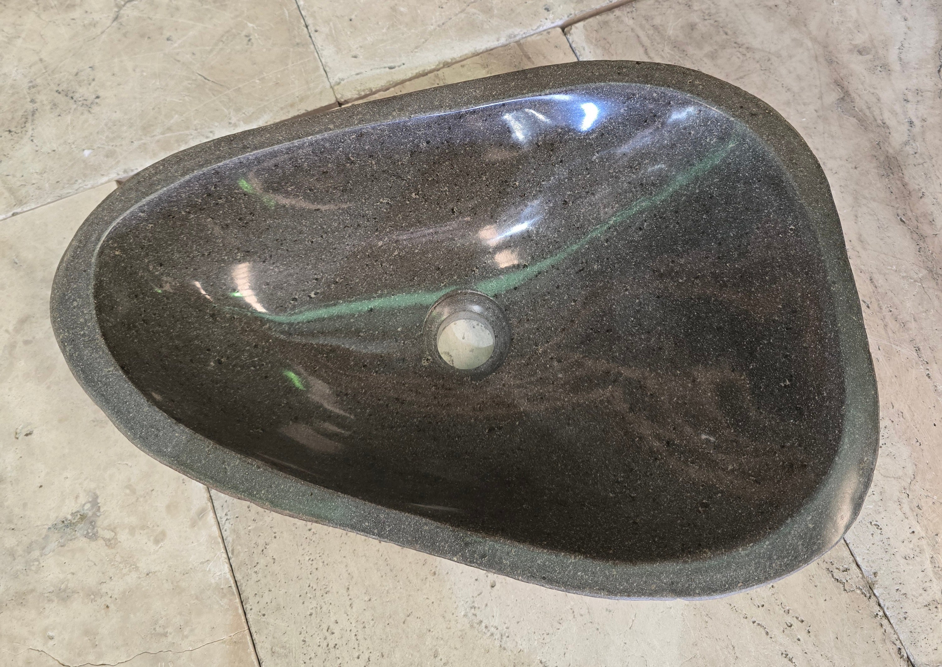 Handmade Natural Oval River Stone  Bathroom Basin  RL 240937