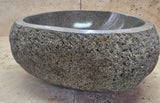 Handmade Natural Oval River Stone  Bathroom Basin  RS 2409029