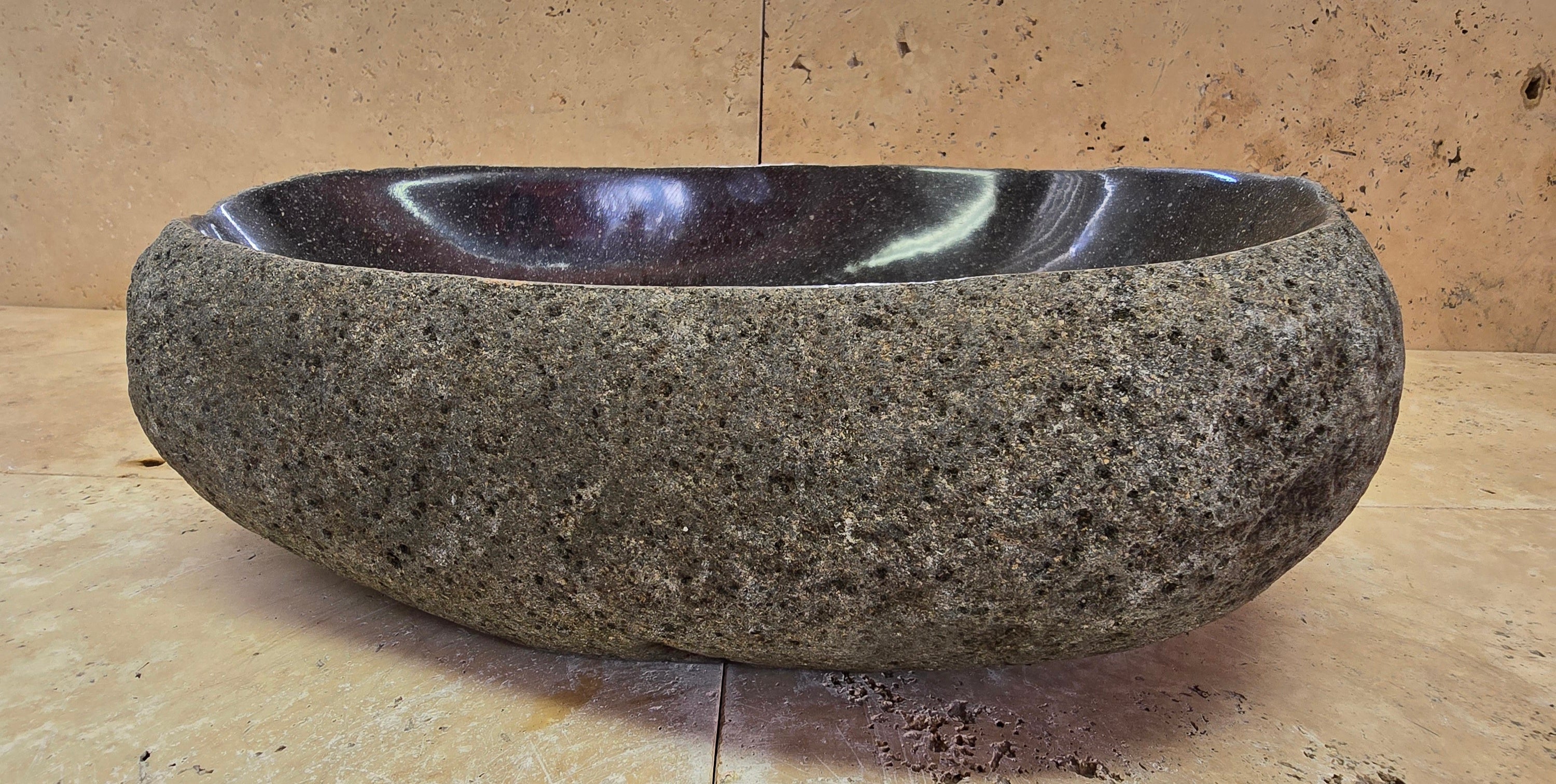 Handmade Natural Oval River Stone  Bathroom Basin  RVS 2409034