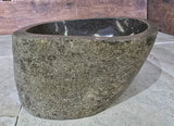 Handmade Natural Oval River Stone  Bathroom Basin  RS 2409107
