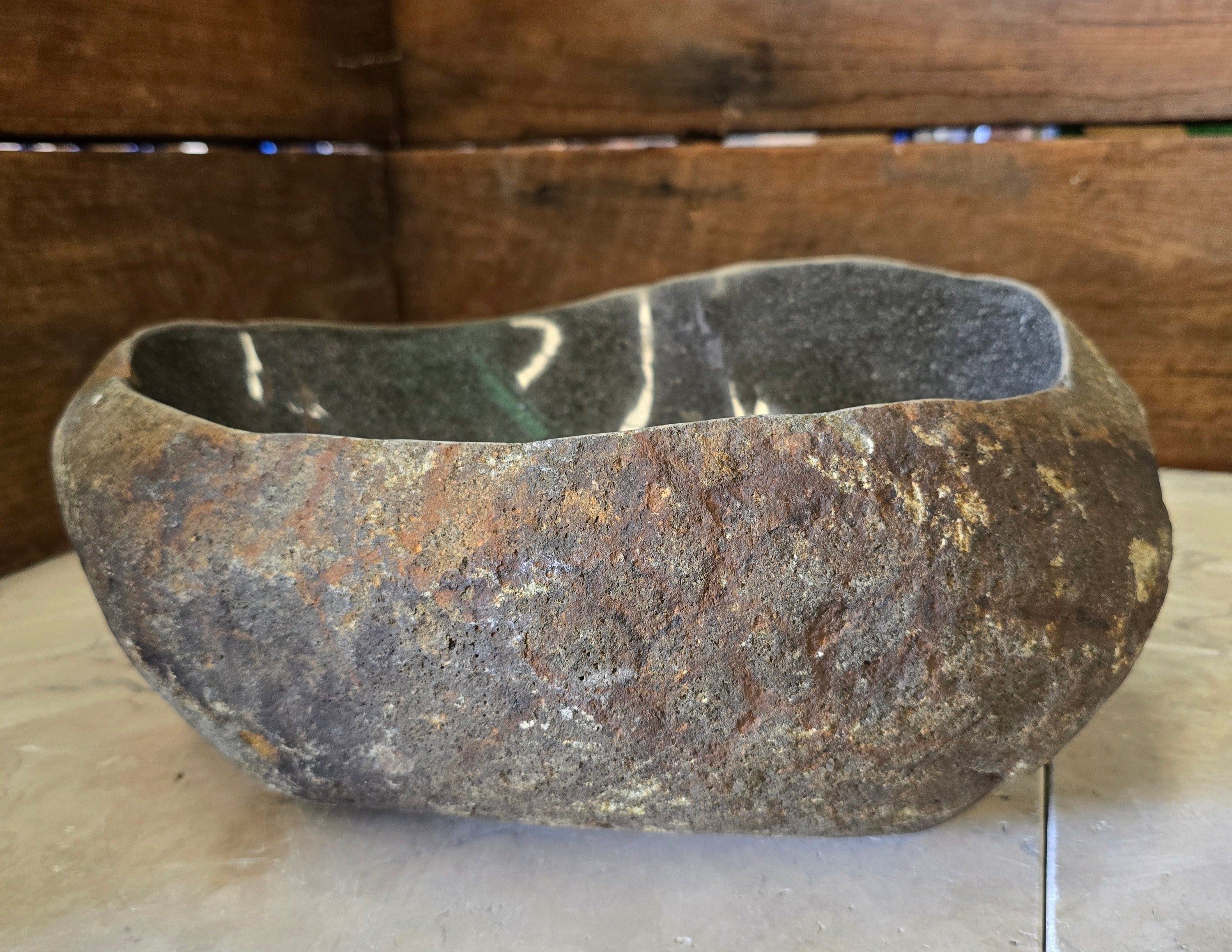 Handmade Natural Oval River Stone  Bathroom Basin  RVS 2409052