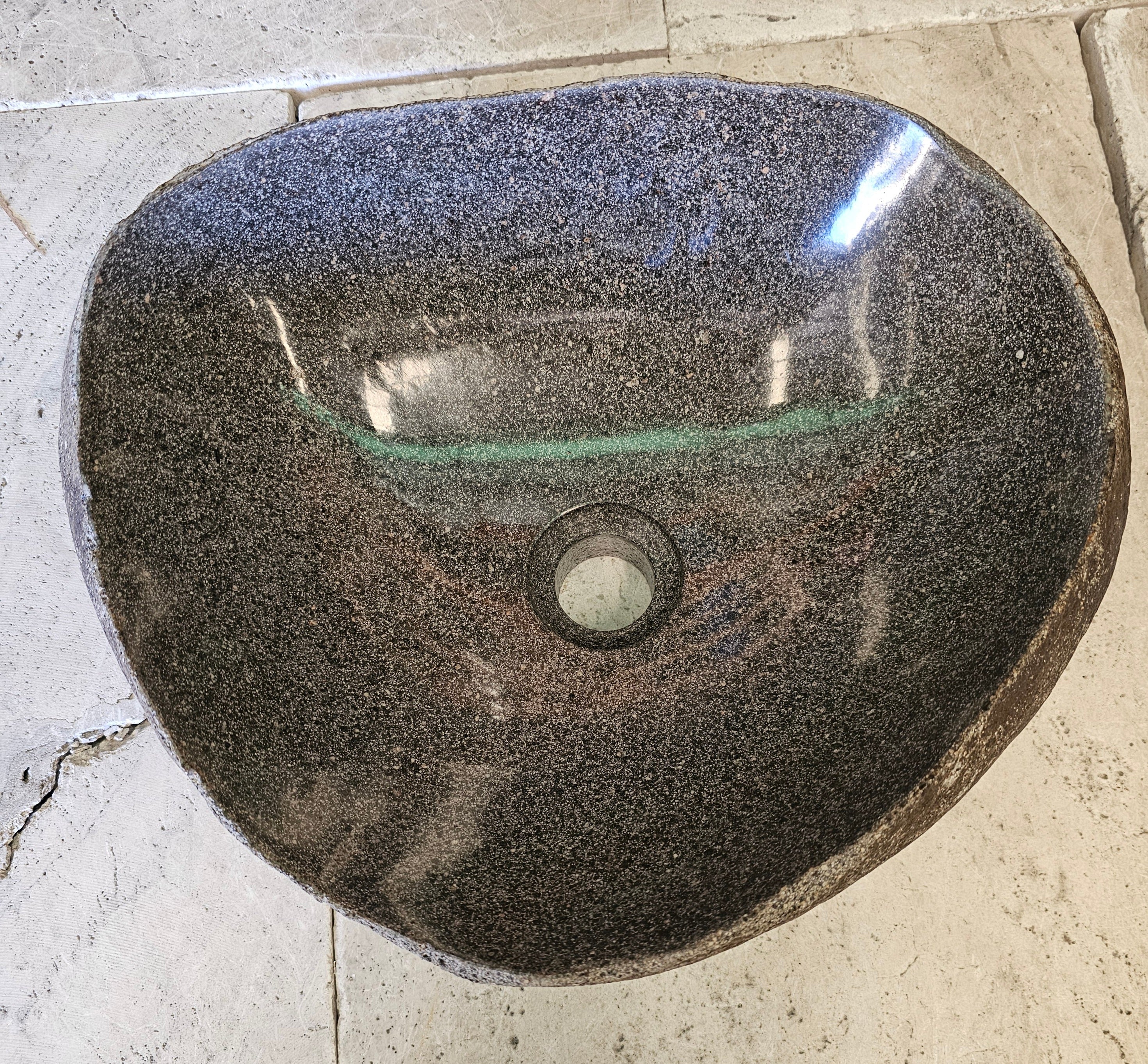 Handmade Natural Oval River Stone  Bathroom Basin  RVS 2409050
