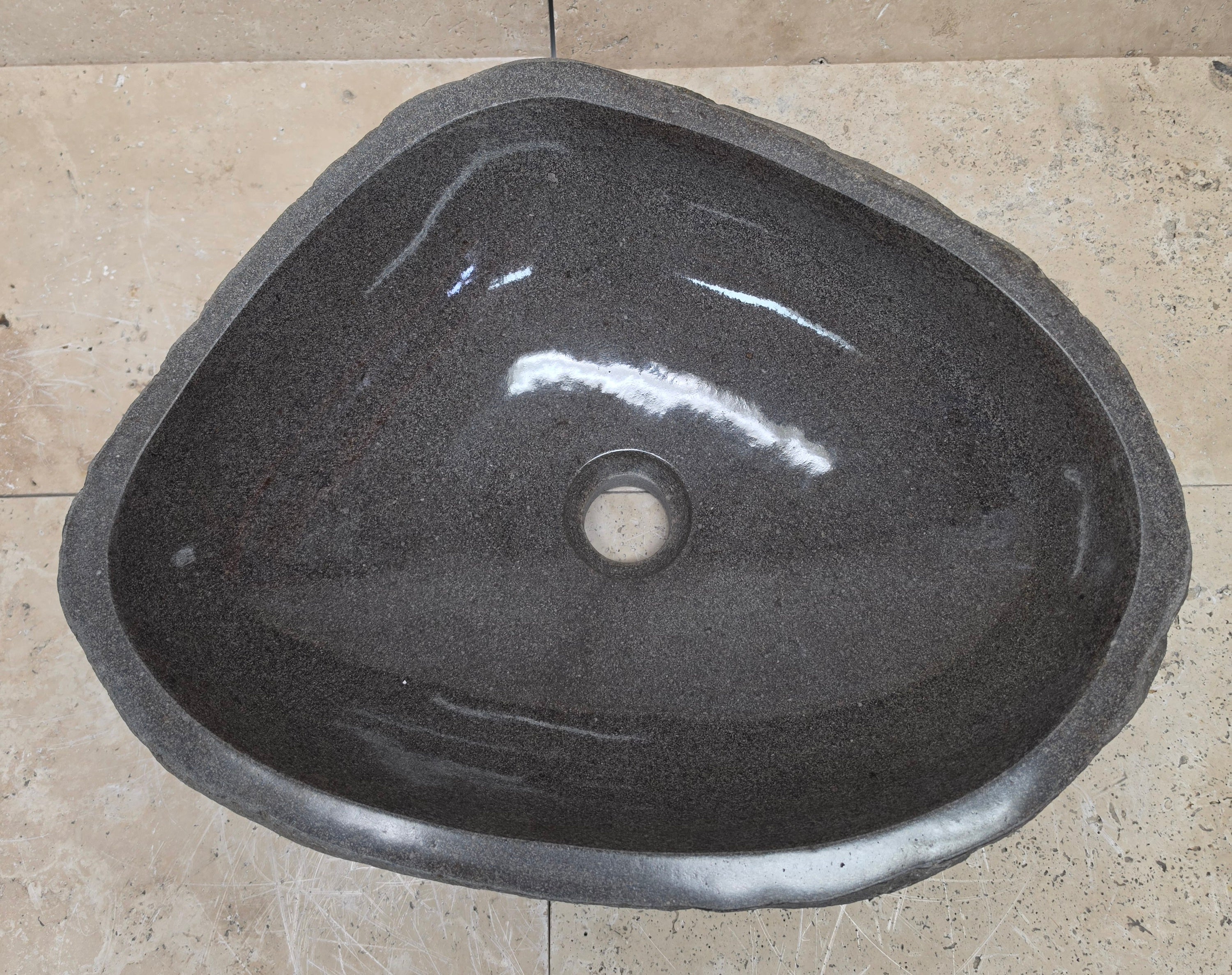 Handmade Natural Oval River Stone  Bathroom Basin  RM 25072069