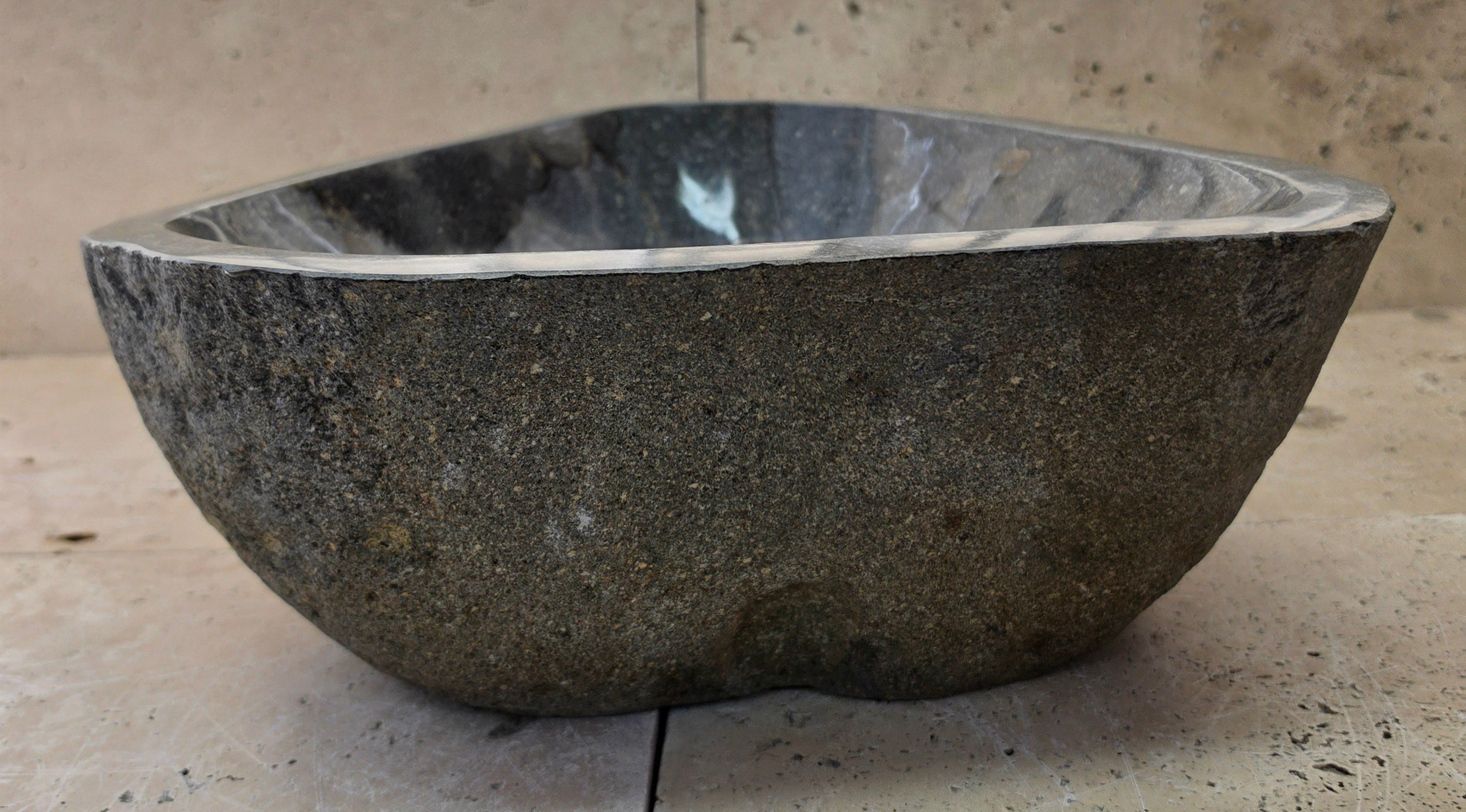 Handmade Natural Oval River Stone  Bathroom Basin  RS 25072063