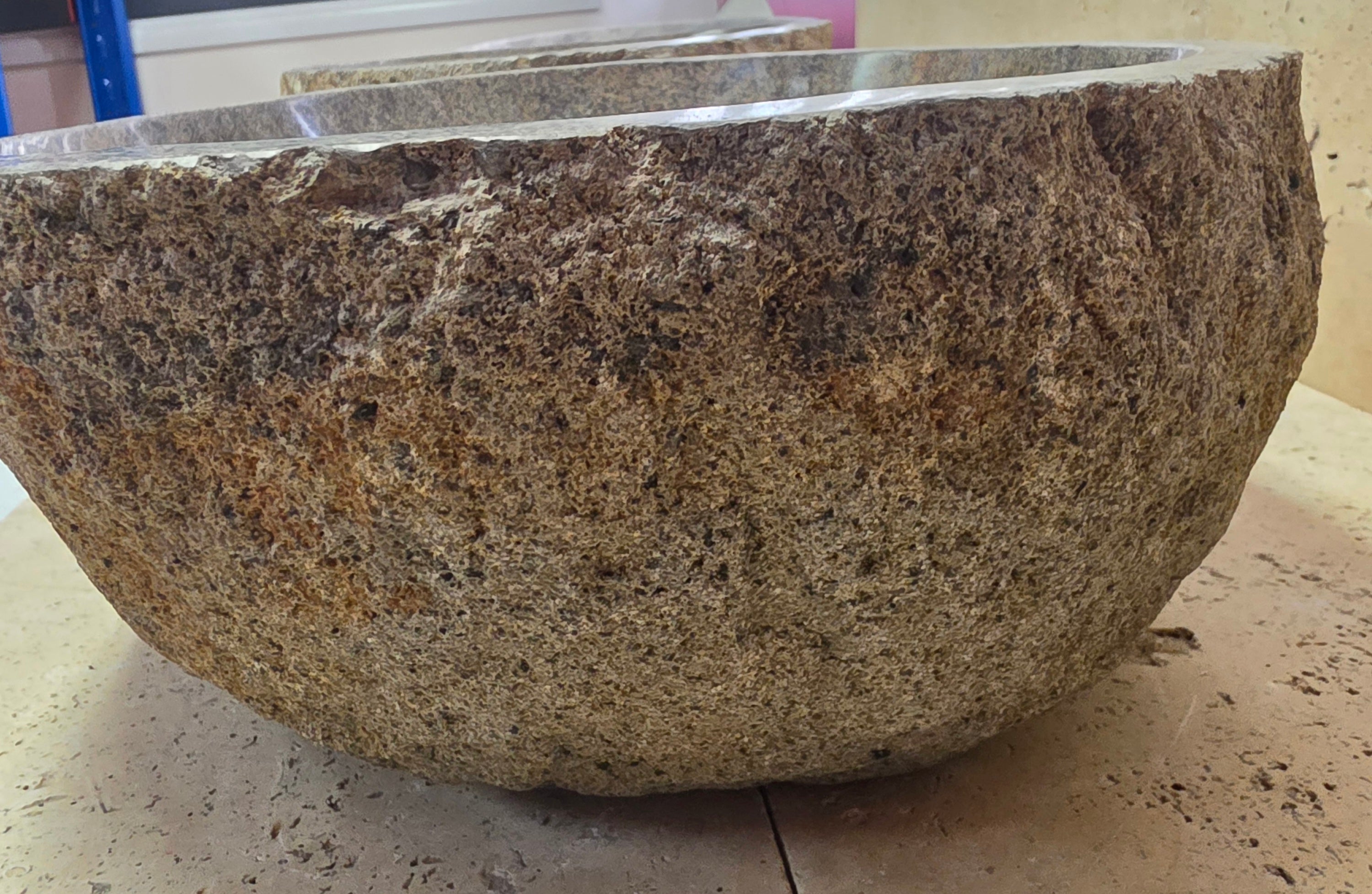 Handmade Natural Oval River Stone  Bathroom Basin TWIN SETS A & B RM 25072036