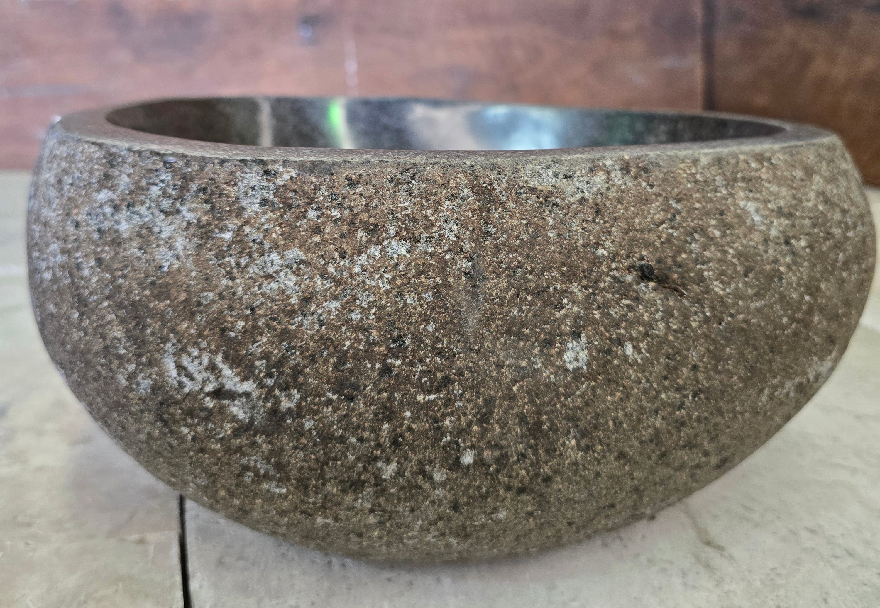 Handmade Natural Oval River Stone  Bathroom Basin  RS 2409006