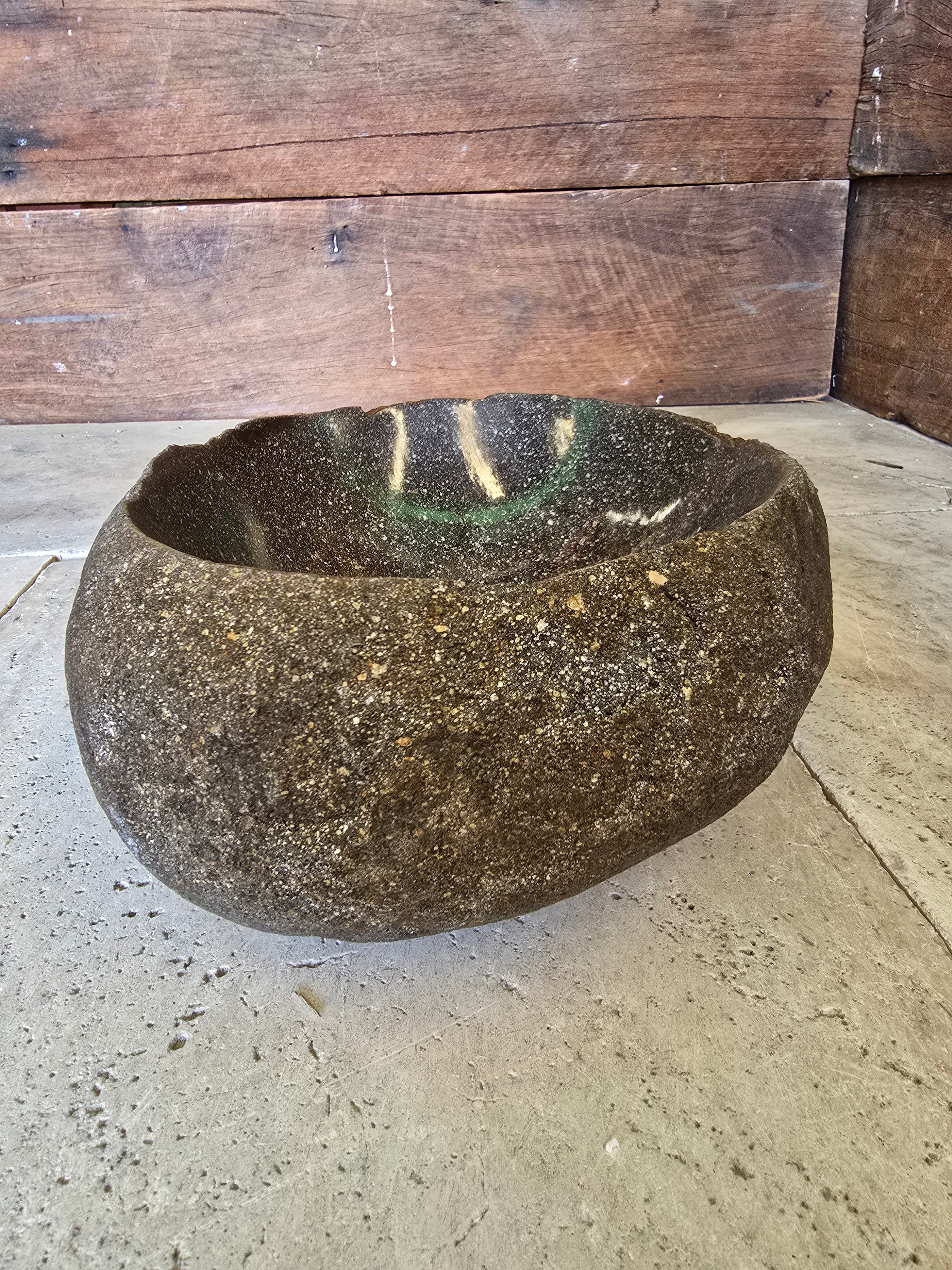 Handmade Natural Oval River Stone  Bathroom Basin  RVS 2409026
