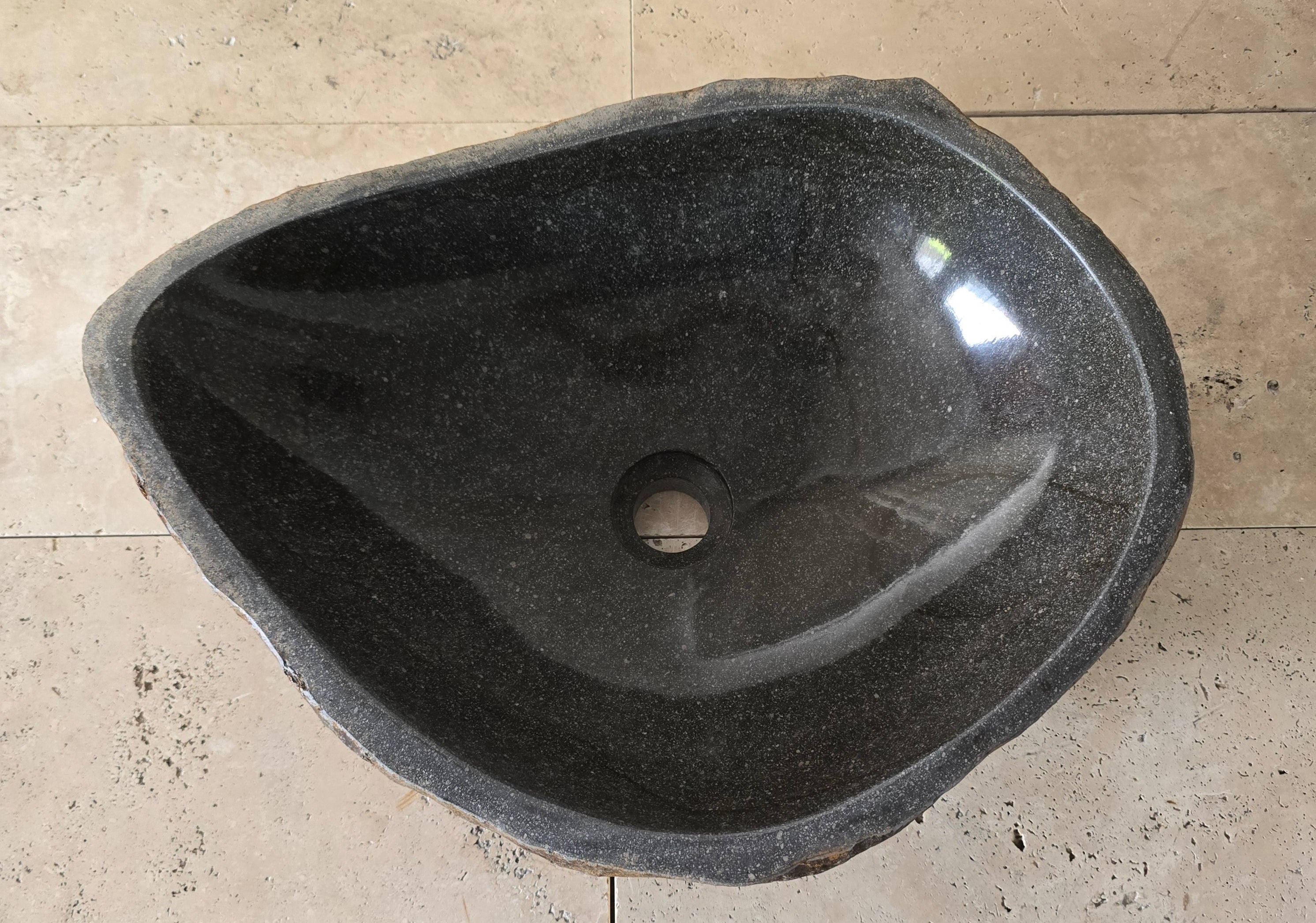Handmade Natural Oval River Stone  Bathroom Basin  RL 240930